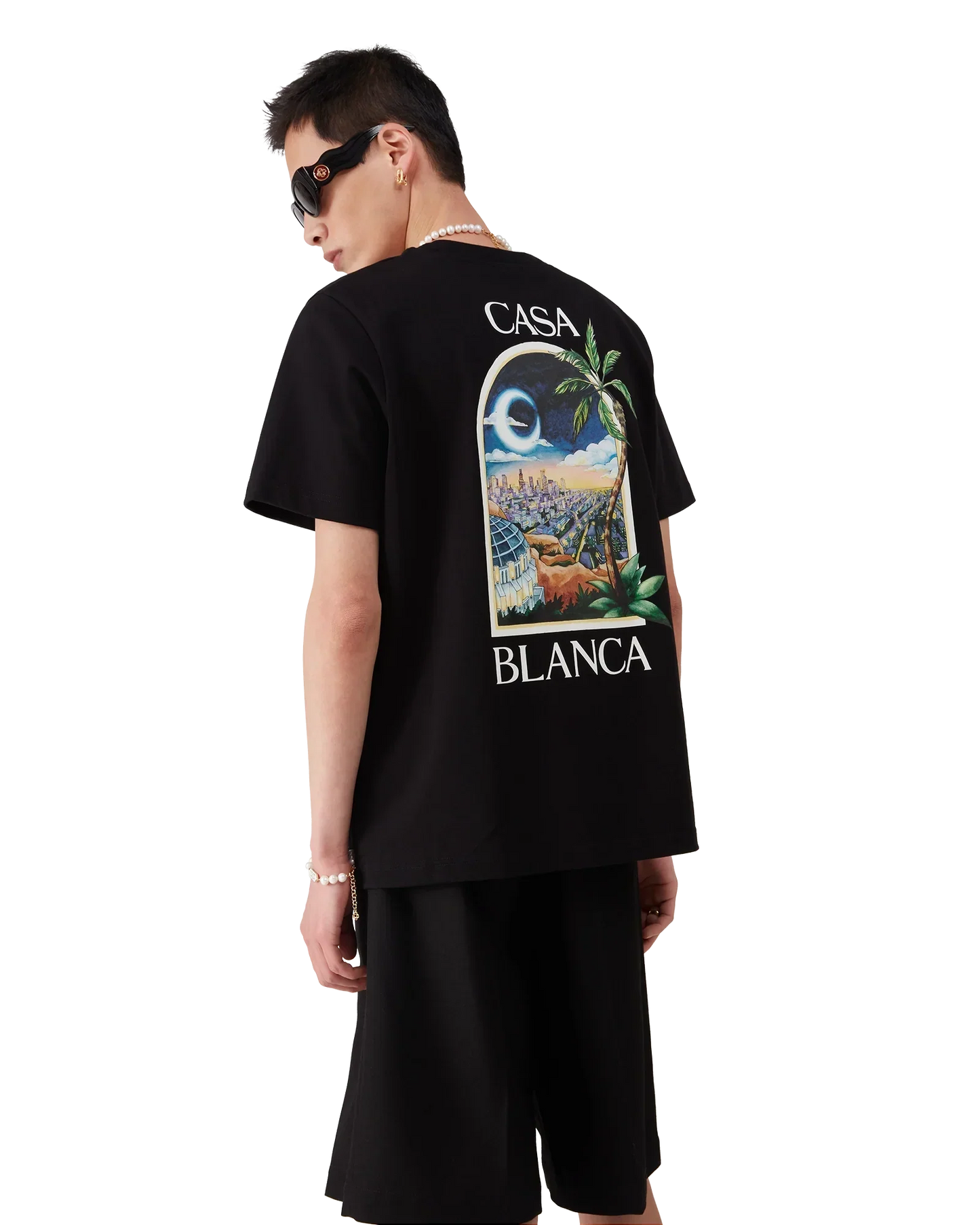 LA Nights Short Sleeve T-Shirt | Casablanca Paris | Image 3