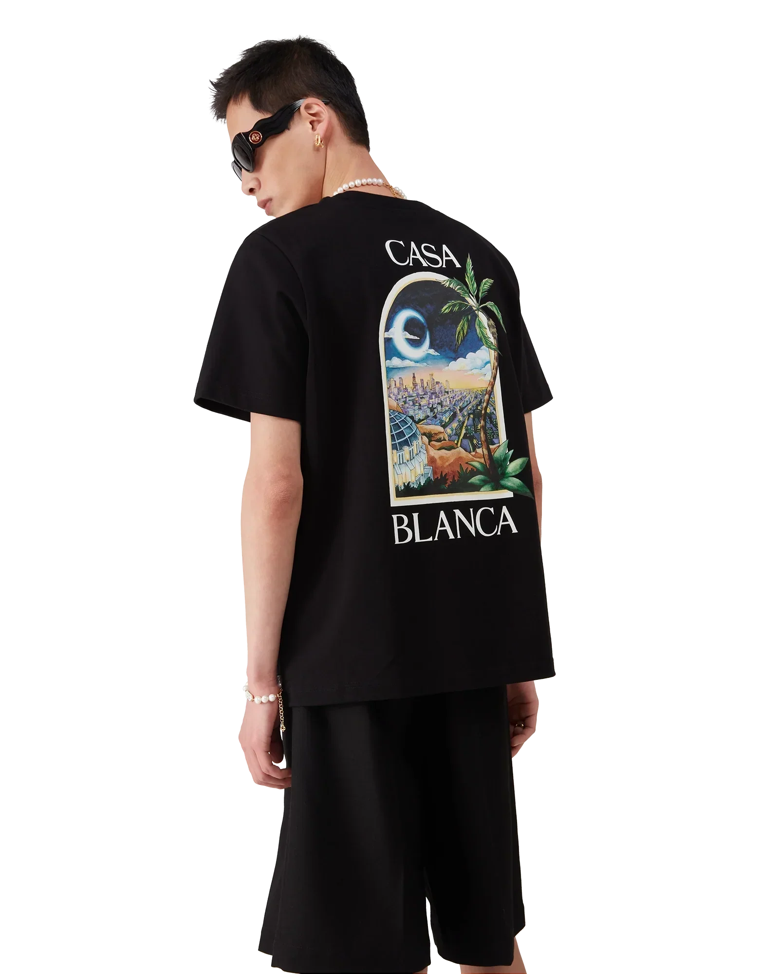 LA Nights Short Sleeve T-Shirt | Casablanca Paris | Image 3