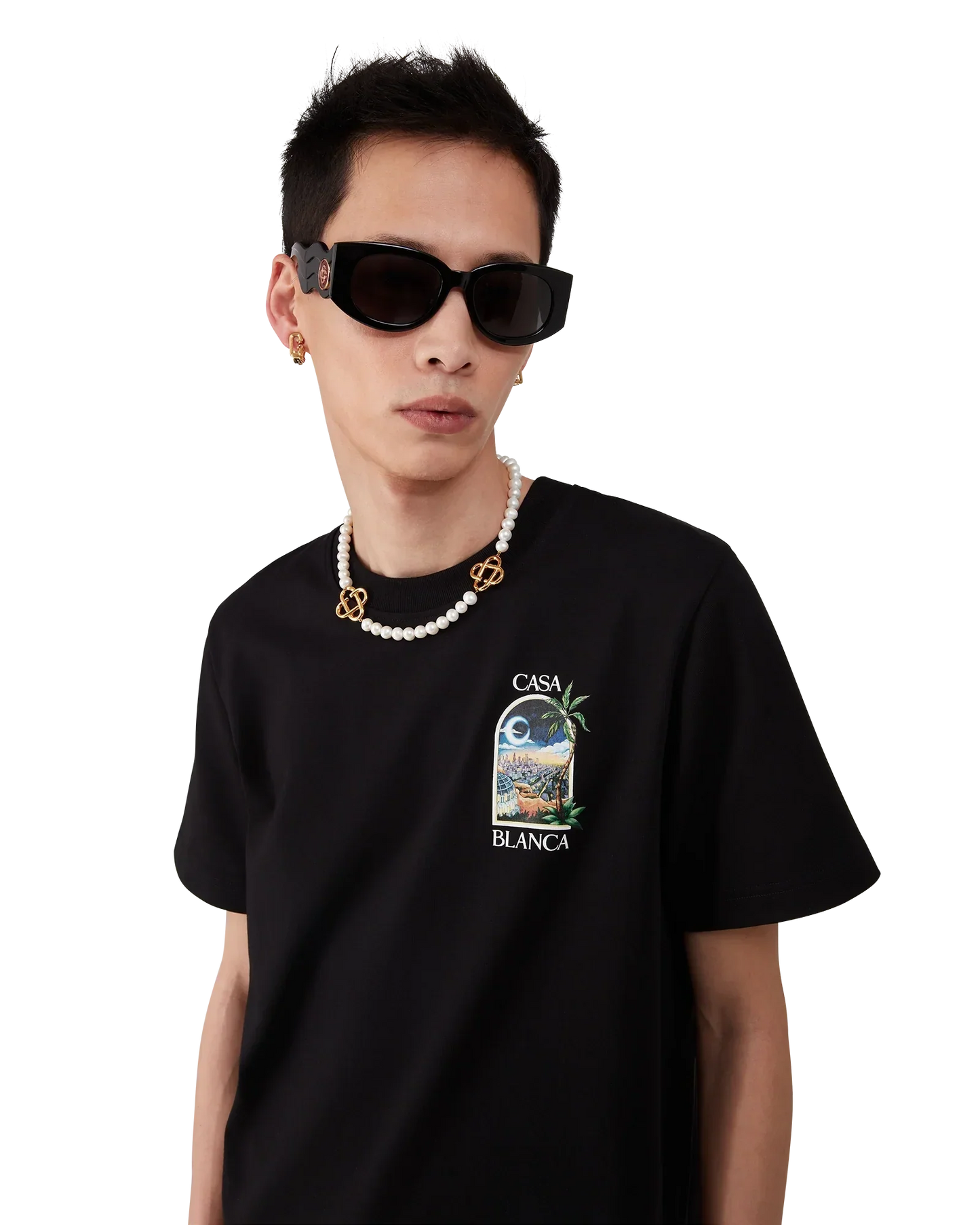 LA Nights Short Sleeve T-Shirt | Casablanca Paris | Image 4