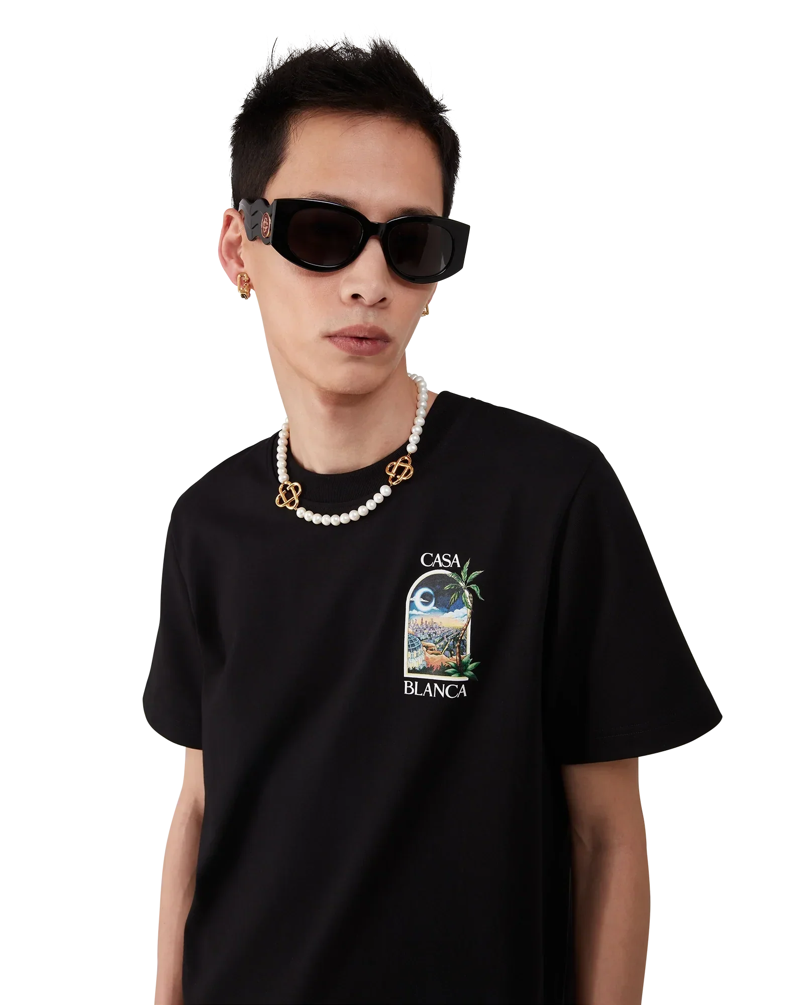 LA Nights Short Sleeve T-Shirt | Casablanca Paris | Image 4
