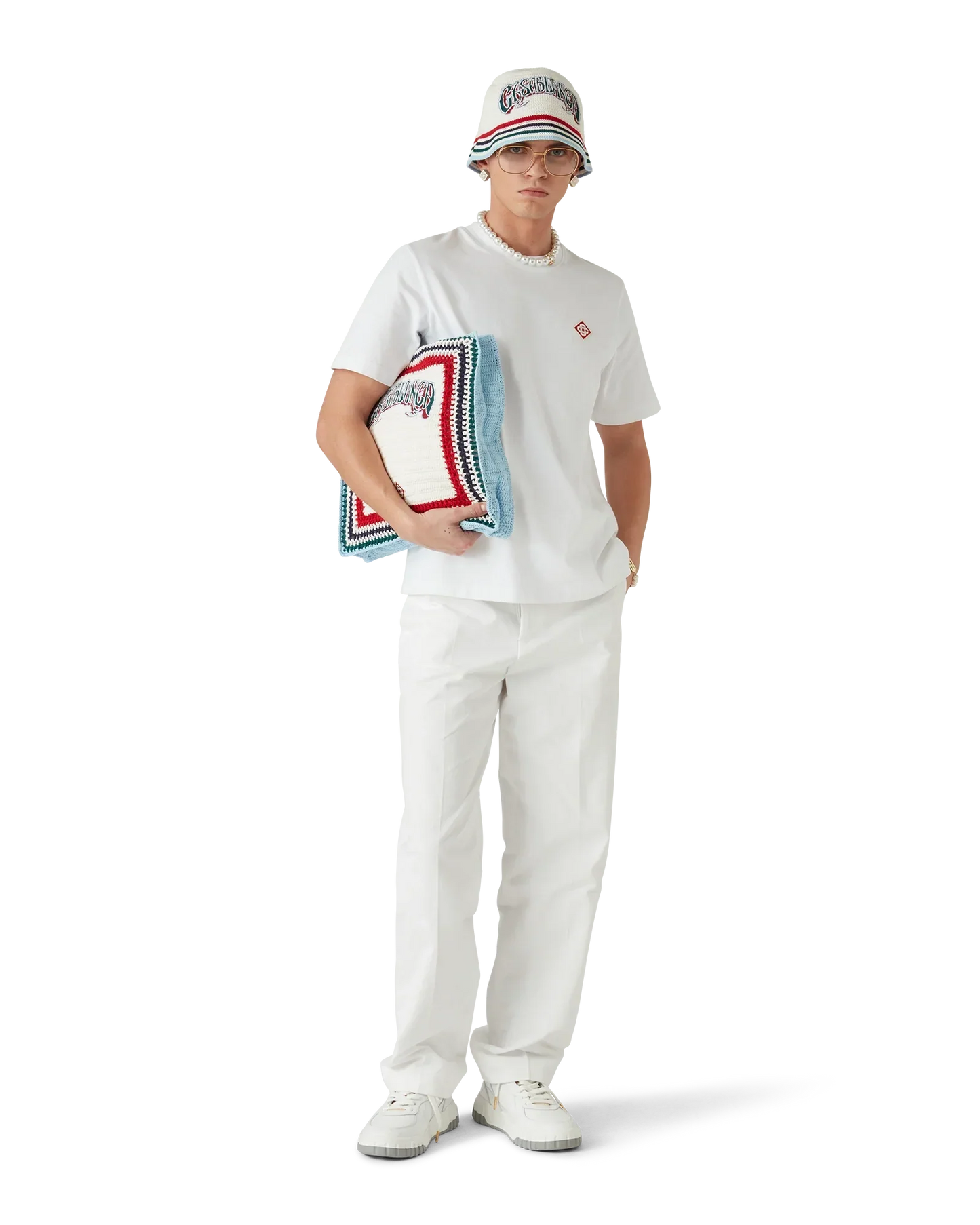White Diamond Logo Short Sleeve T-Shirt | Casablanca Paris | Image 2