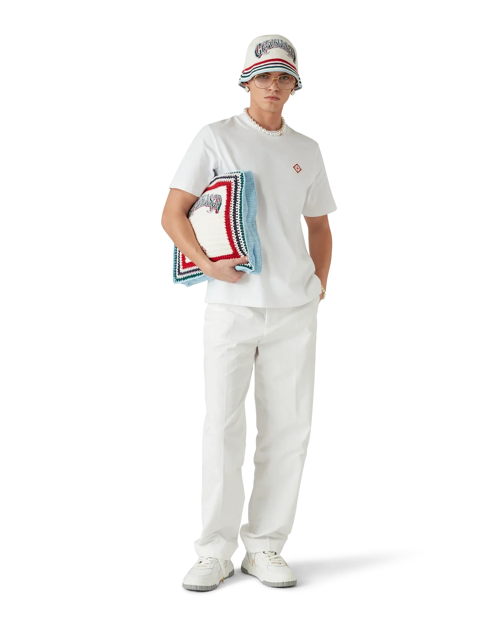 White Diamond Logo Short Sleeve T-Shirt | Casablanca Paris | Image 2