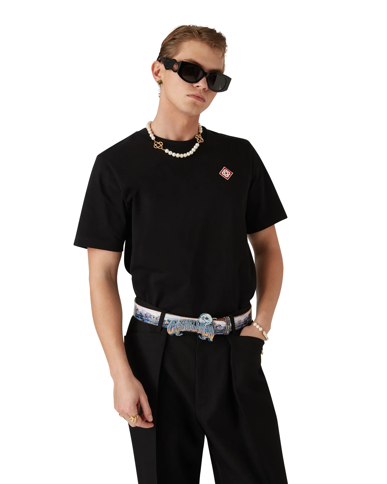 Black Diamond Logo Short Sleeve T-Shirt | Casablanca Paris | Image 4