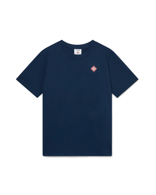 Navy Diamond Logo Short Sleeve T-Shirt | Casablanca Paris | Image 1