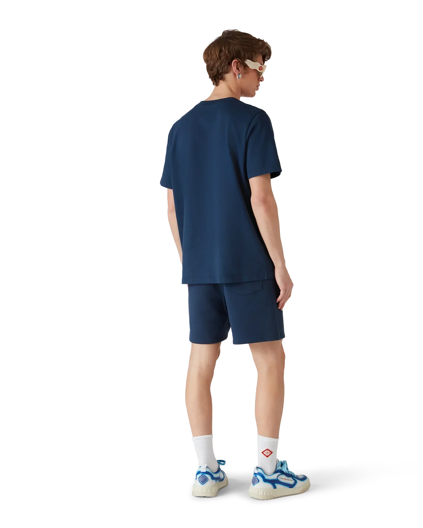 Navy Diamond Logo Short Sleeve T-Shirt | Casablanca Paris | Image 3