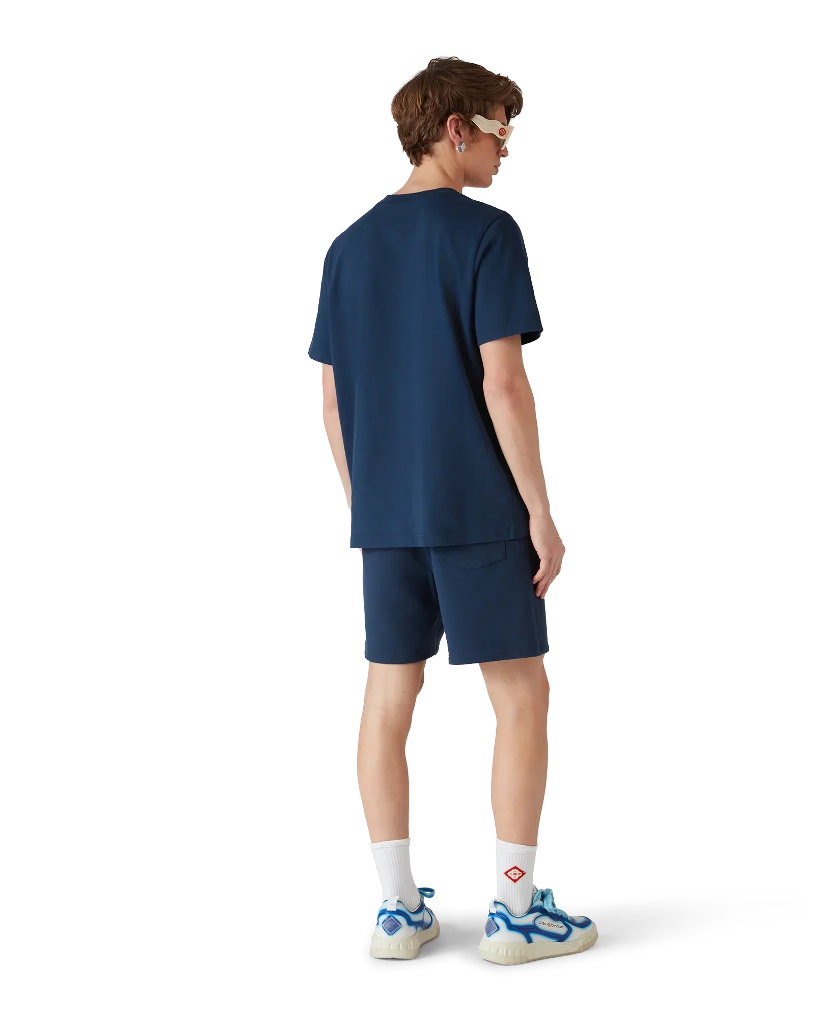 Navy Diamond Logo Short Sleeve T-Shirt | Casablanca Paris | Image 3