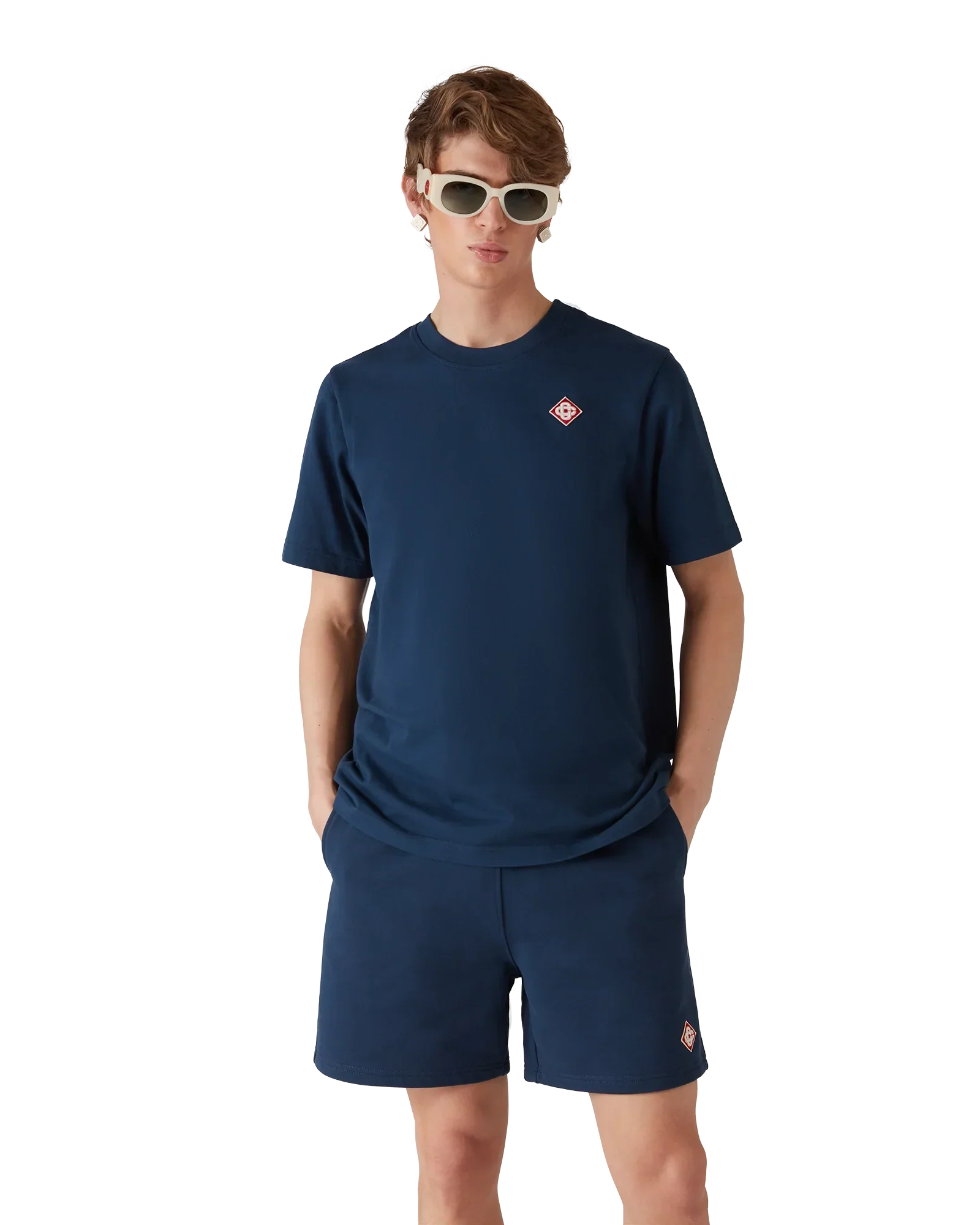 Navy Diamond Logo Short Sleeve T-Shirt | Casablanca Paris | Image 2