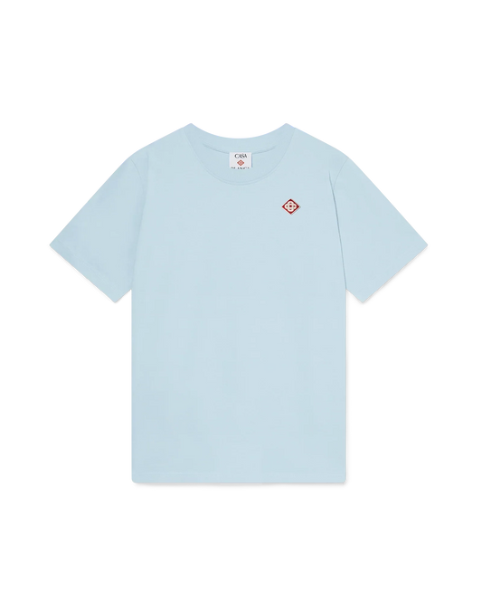 Light Blue Diamond Logo Short Sleeve T-Shirt | Casablanca Paris | Image 1