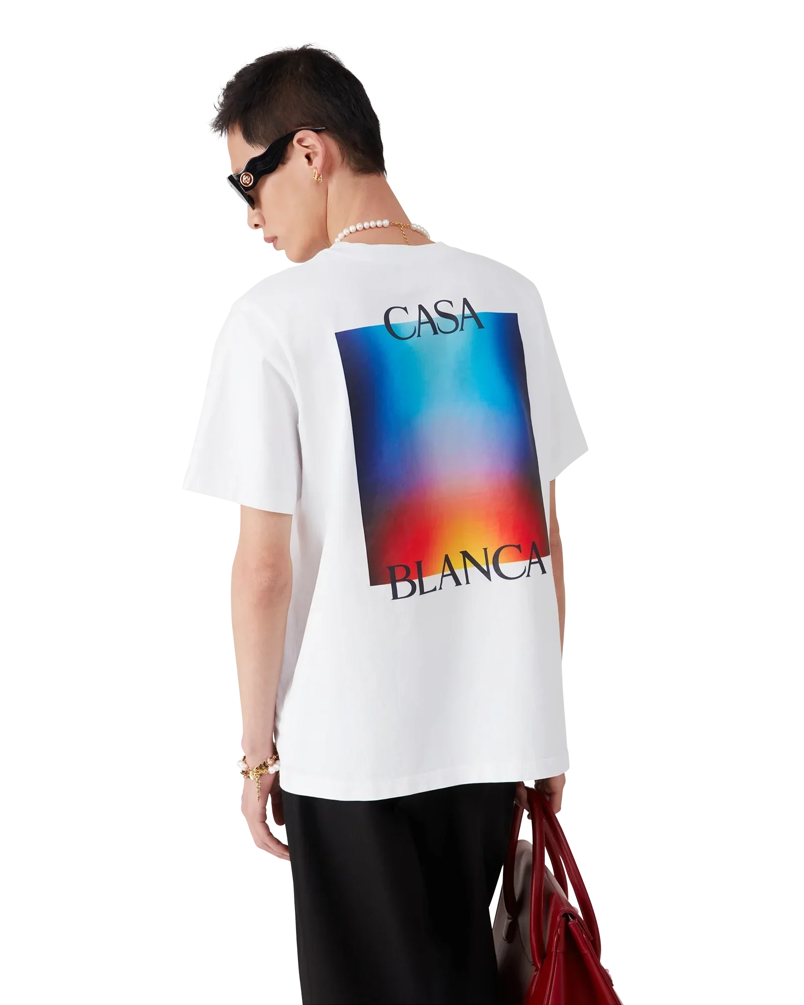 Gradient Casa Logo Short Sleeve T-Shirt | Casablanca Paris | Image 3