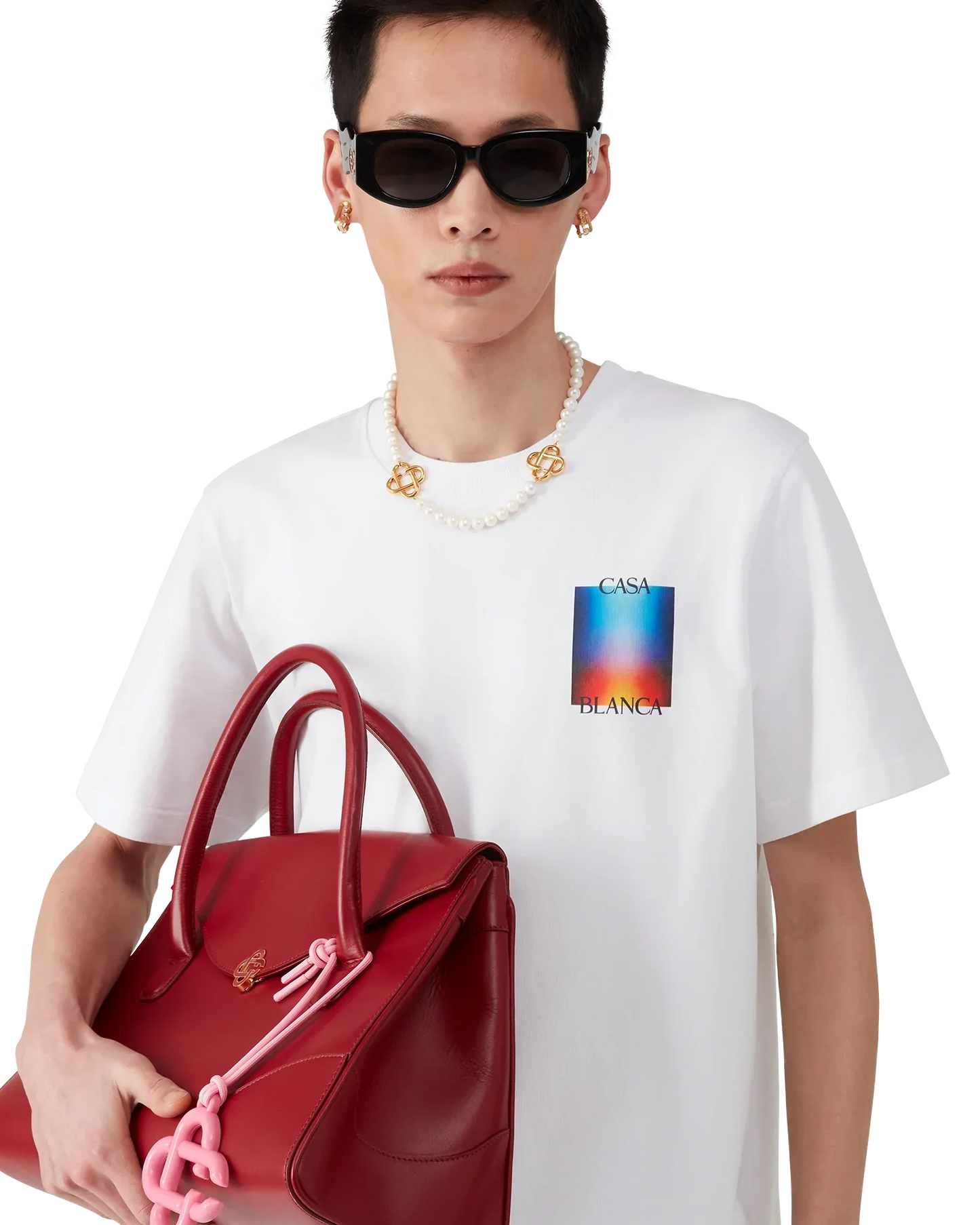 Gradient Casa Logo Short Sleeve T-Shirt | Casablanca Paris | Image 4