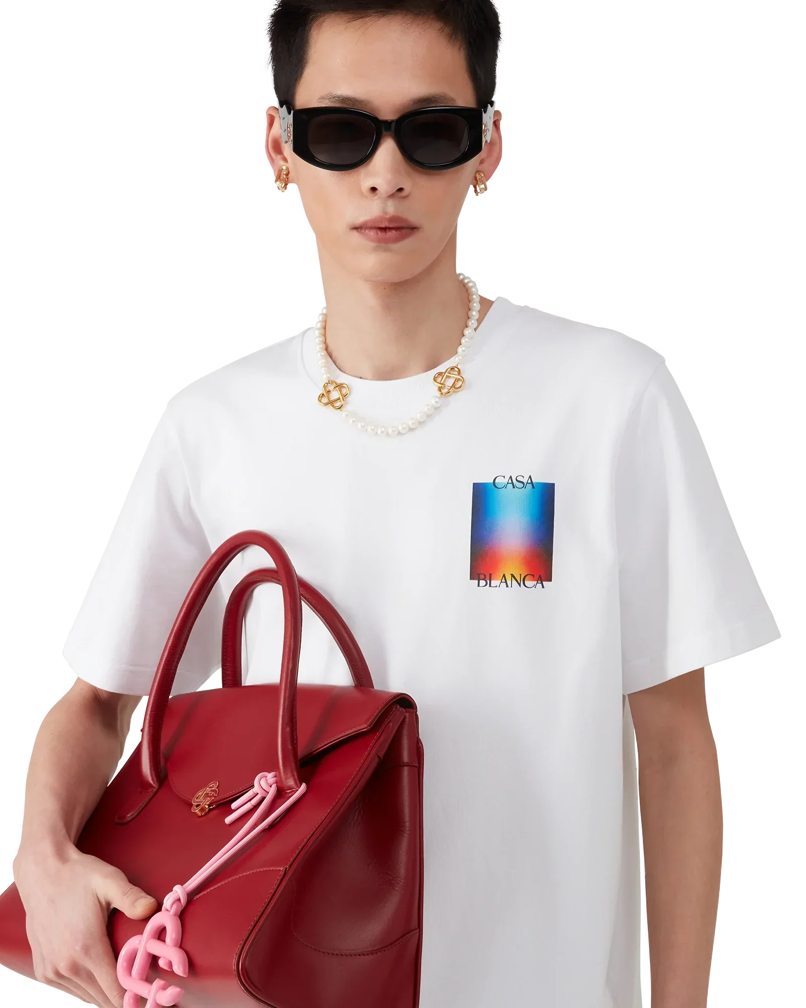 Gradient Casa Logo Short Sleeve T-Shirt | Casablanca Paris | Image 4
