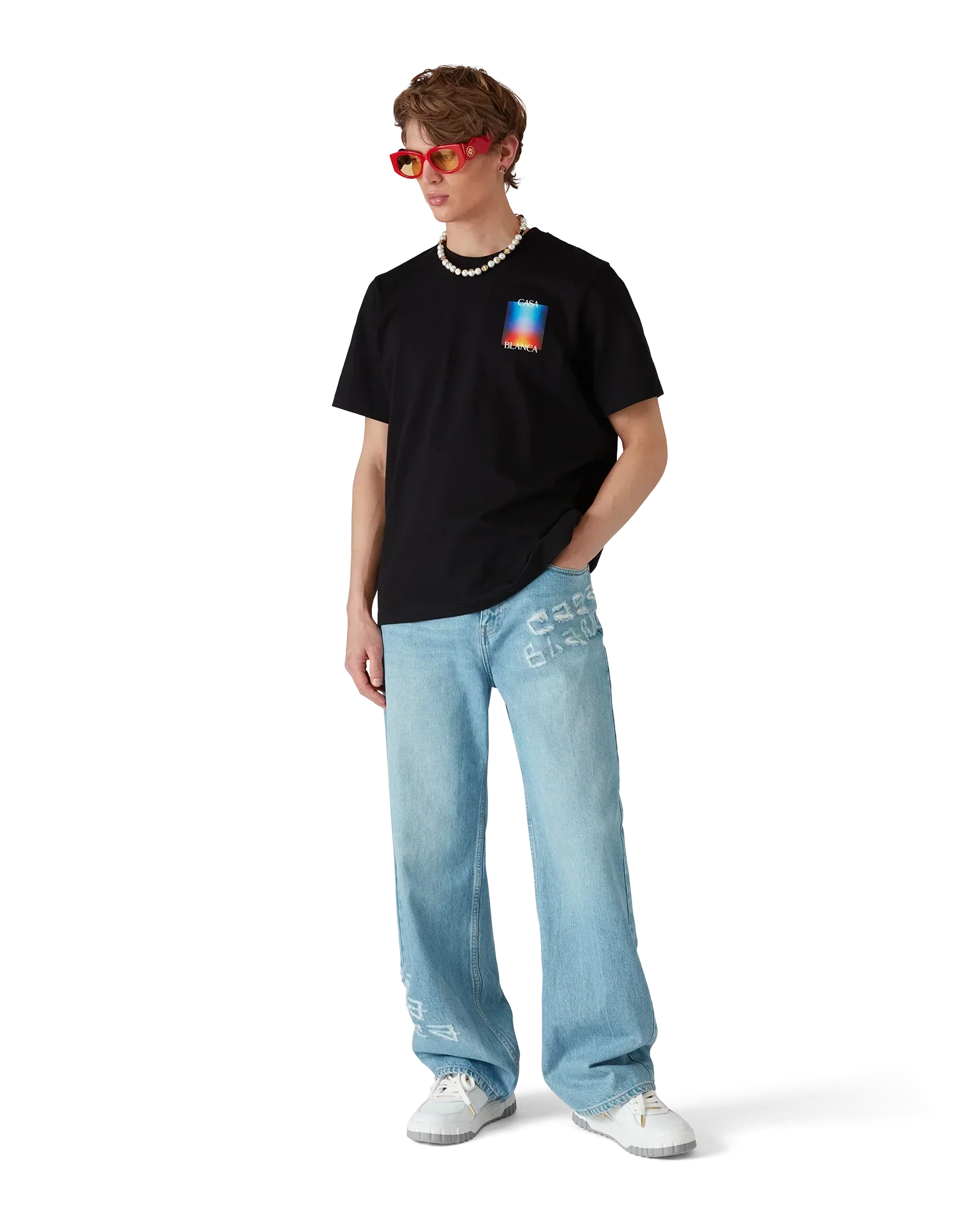 Gradient Casa Logo Short Sleeve T-Shirt | Casablanca Paris | Image 2
