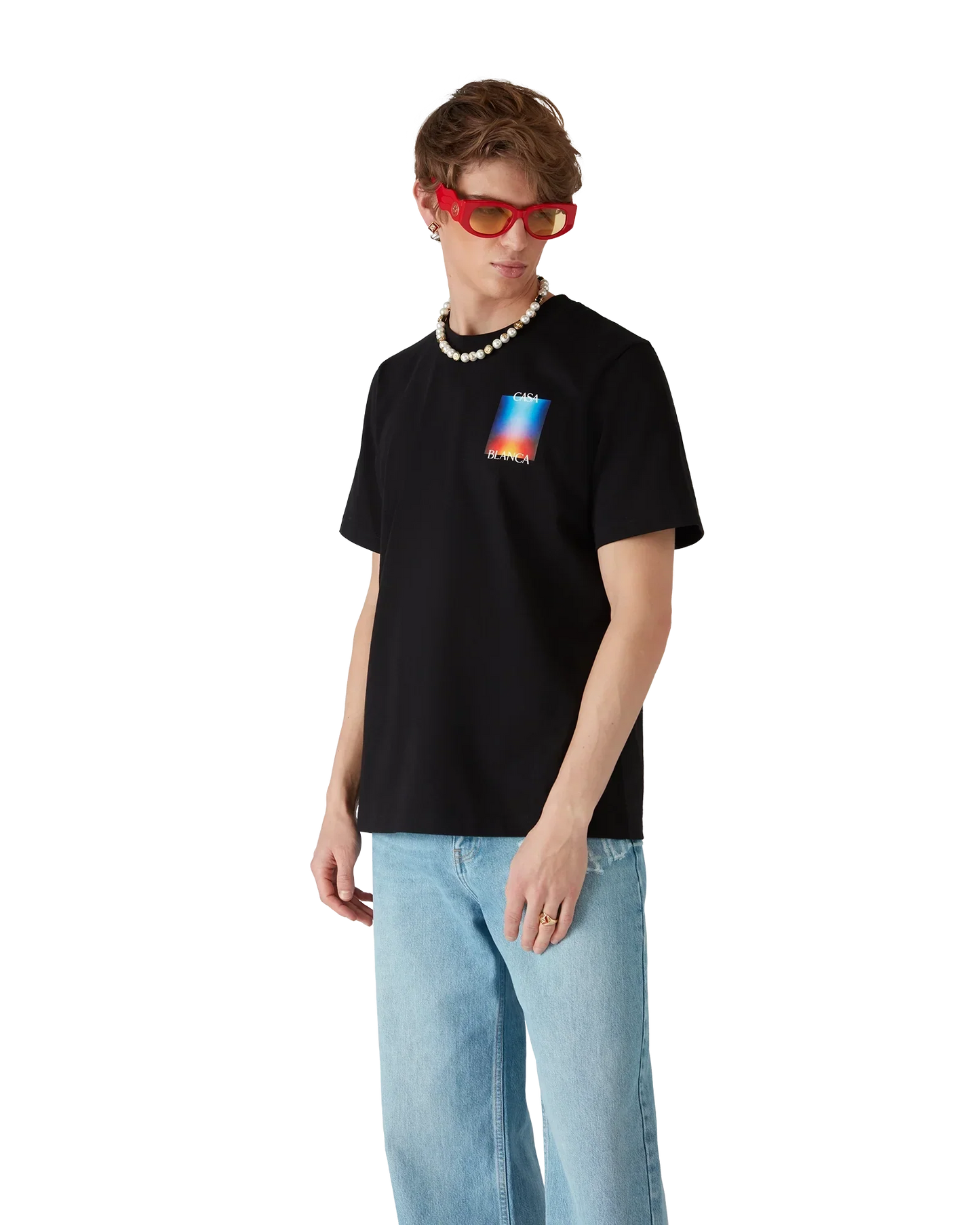 Gradient Casa Logo Short Sleeve T-Shirt | Casablanca Paris | Image 3