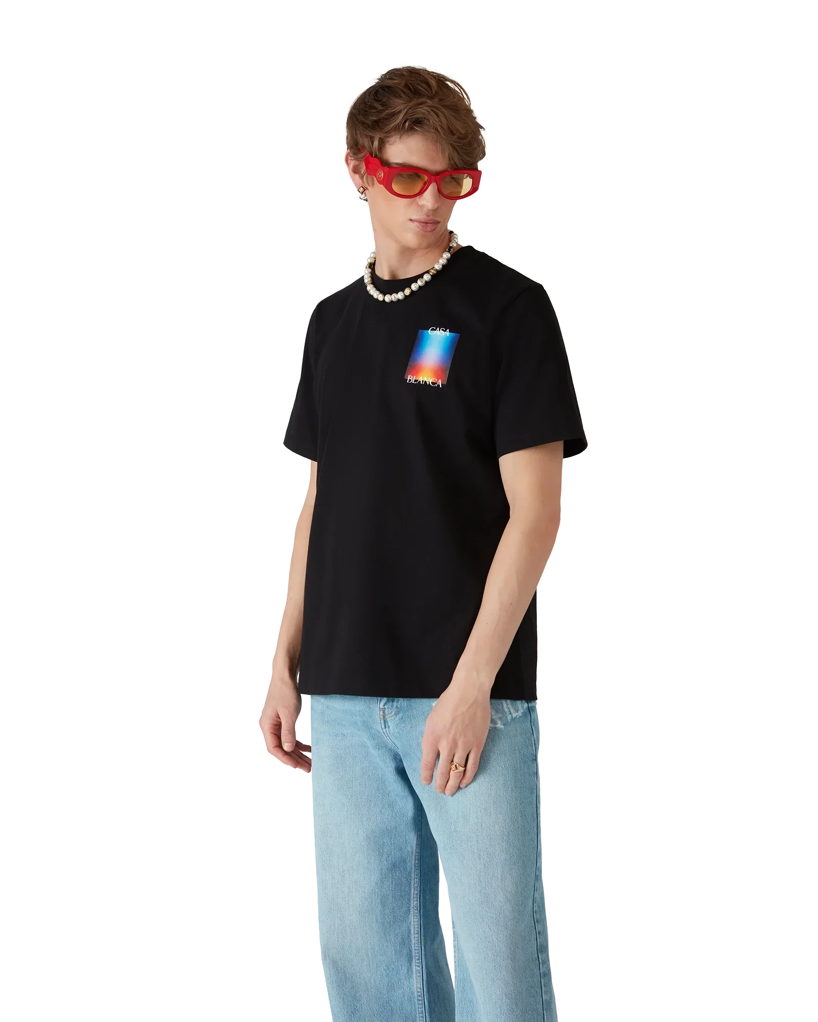 Gradient Casa Logo Short Sleeve T-Shirt | Casablanca Paris | Image 3
