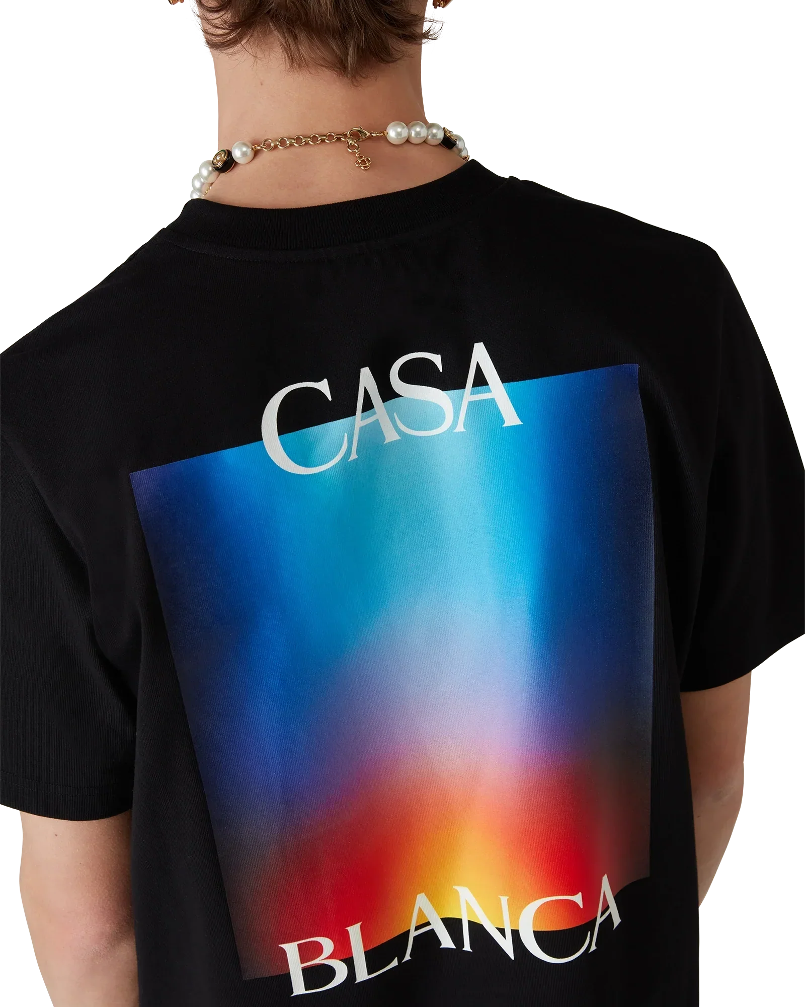 Gradient Casa Logo Short Sleeve T-Shirt | Casablanca Paris | Image 4