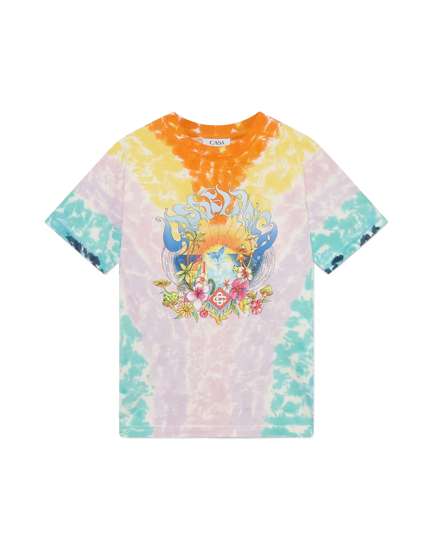 Surf Trip Tie Dye Short Sleeve T-Shirt | Casablanca Paris | Image 1