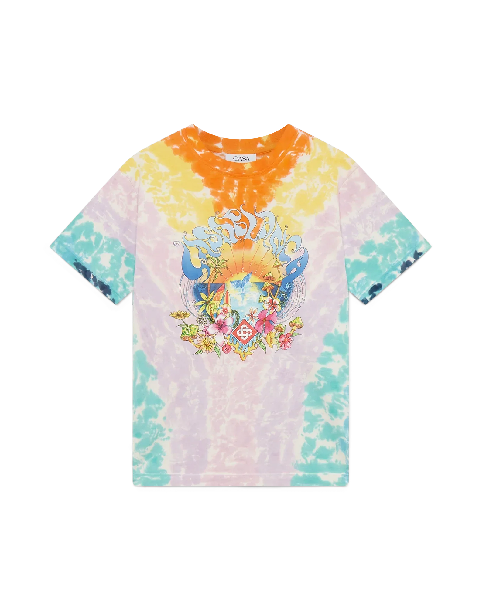 Surf Trip Tie Dye Short Sleeve T-Shirt | Casablanca Paris | Image 1