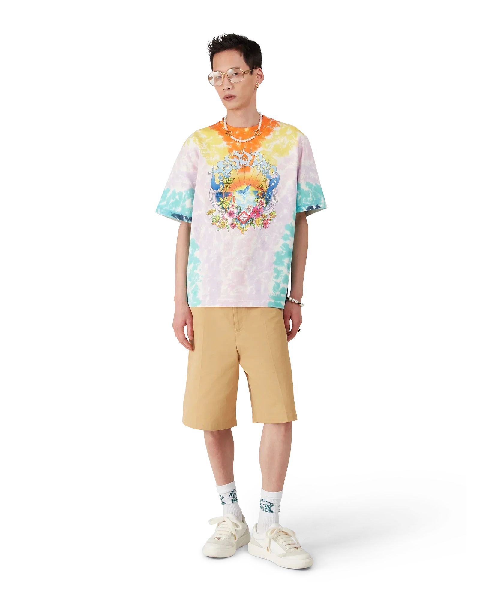 Surf Trip Tie Dye Short Sleeve T-Shirt | Casablanca Paris | Image 2
