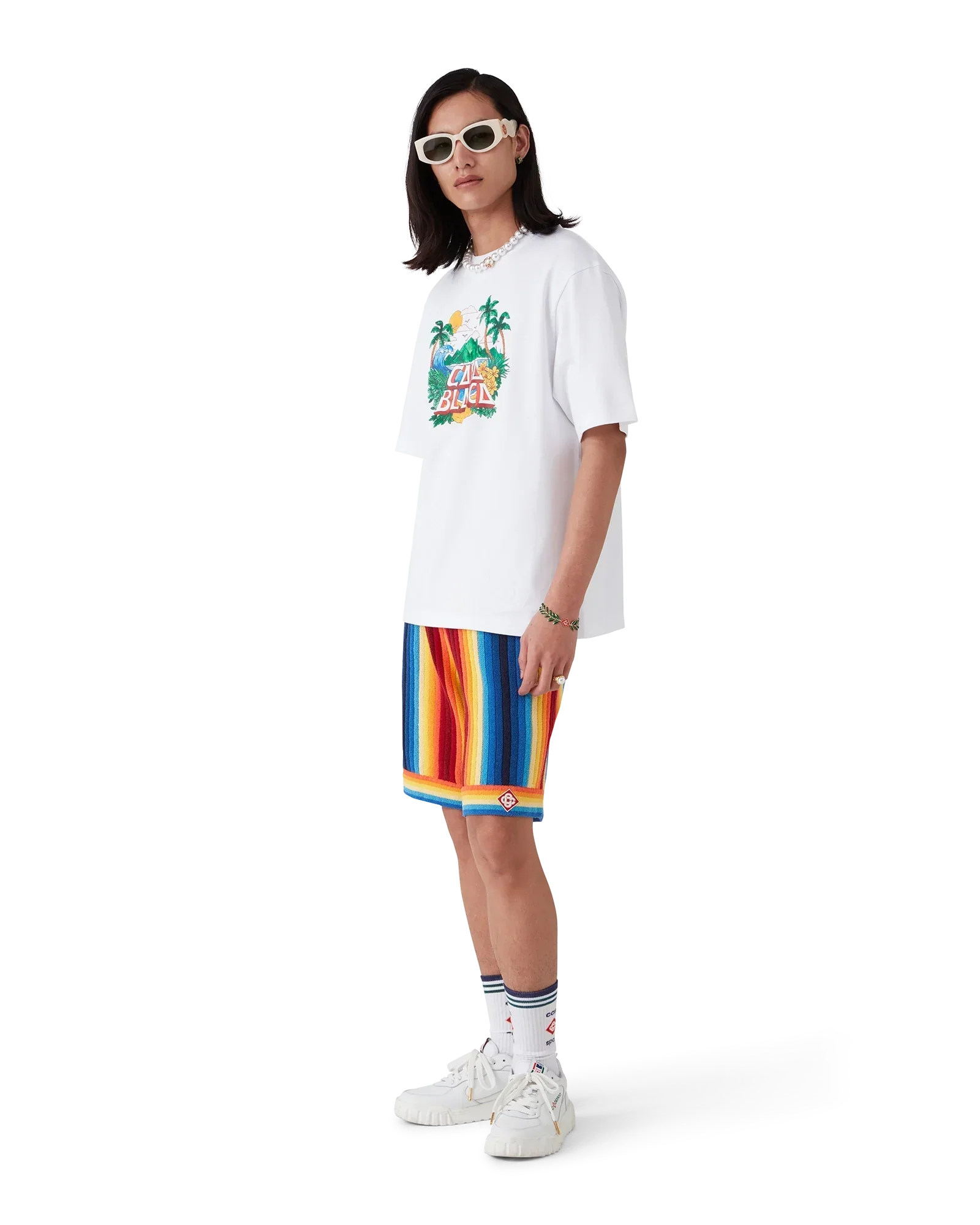 Casa Beach Wave Short Sleeve T-Shirt | Casablanca Paris | Image 2