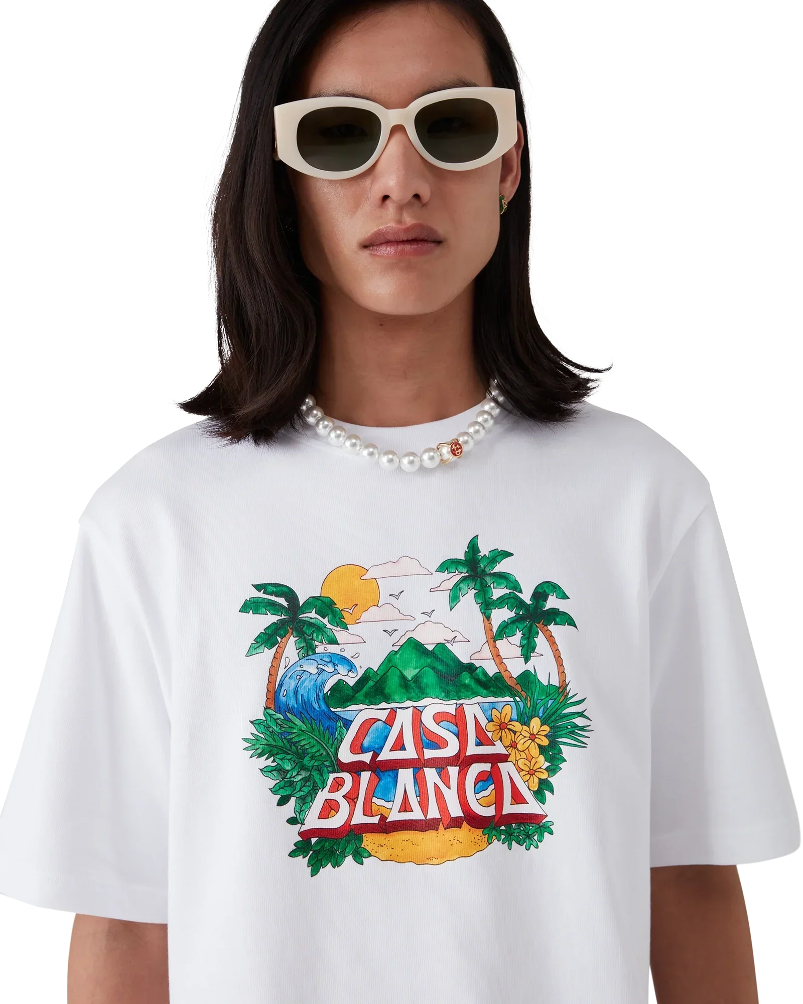 Casa Beach Wave Short Sleeve T-Shirt | Casablanca Paris | Image 5