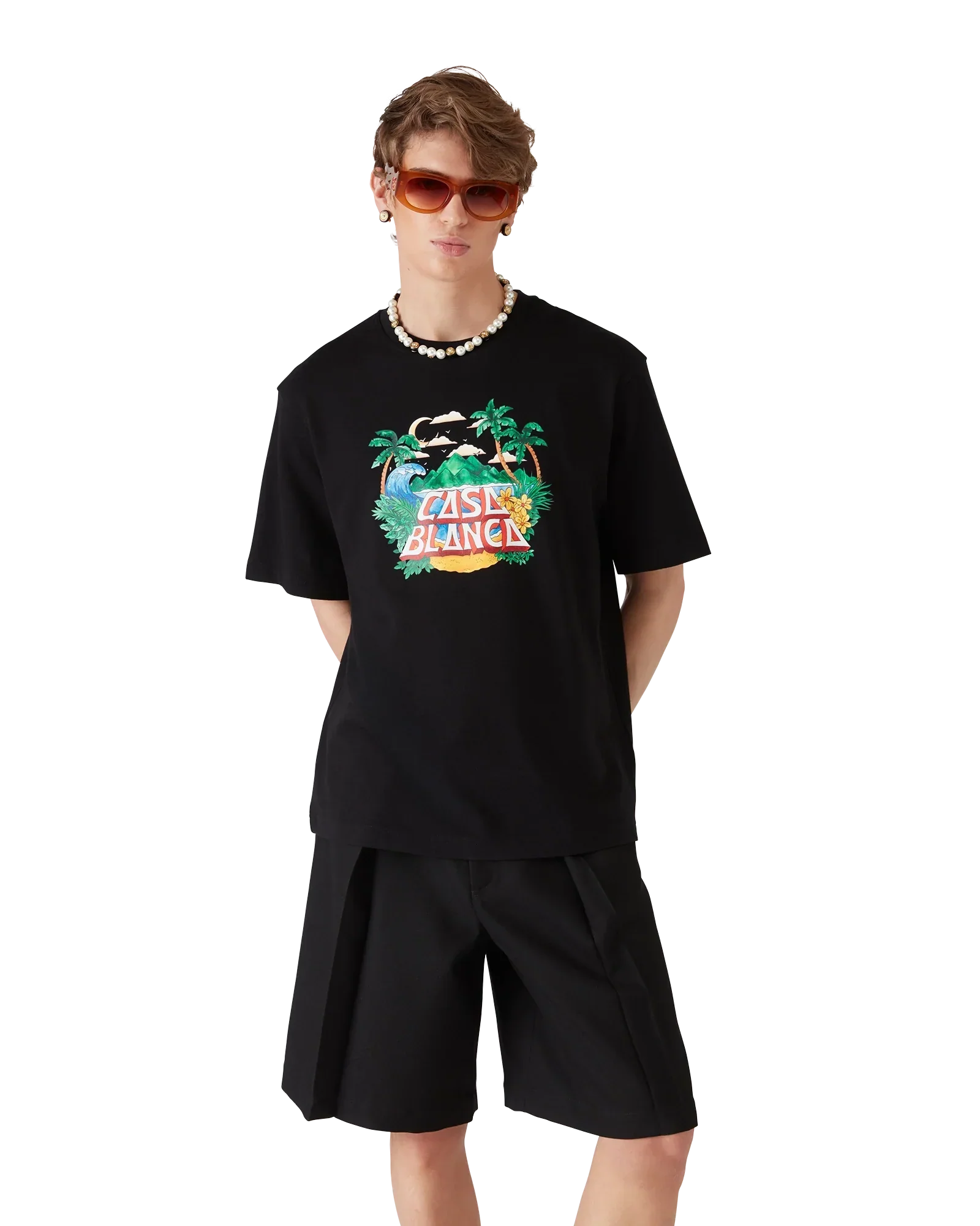 Casa Beach Wave Short Sleeve T-Shirt | Casablanca Paris | Image 3