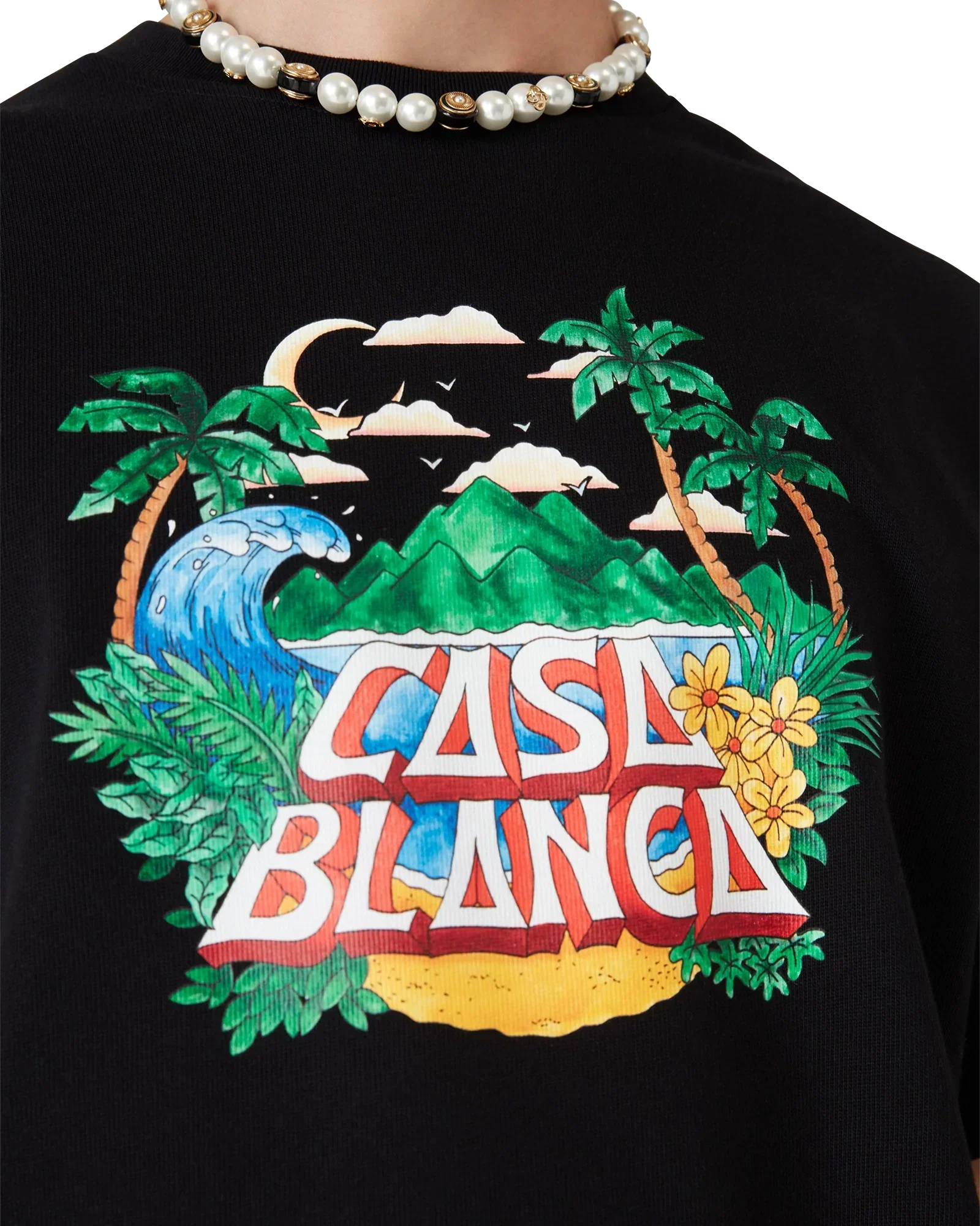 Casa Beach Wave Short Sleeve T-Shirt | Casablanca Paris | Image 4