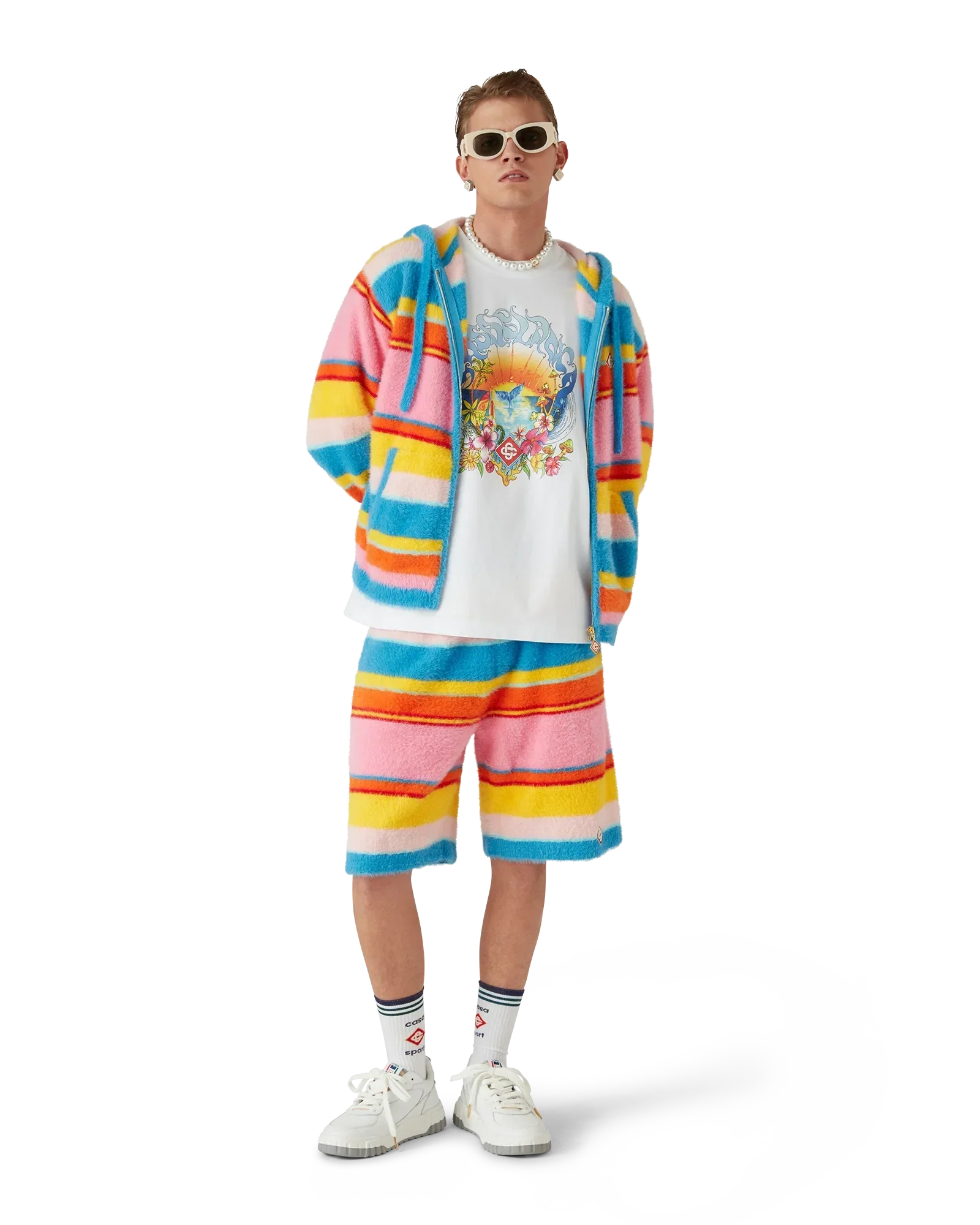 Fluffy Stripe Oversized Shorts | Casablanca Paris | Image 2