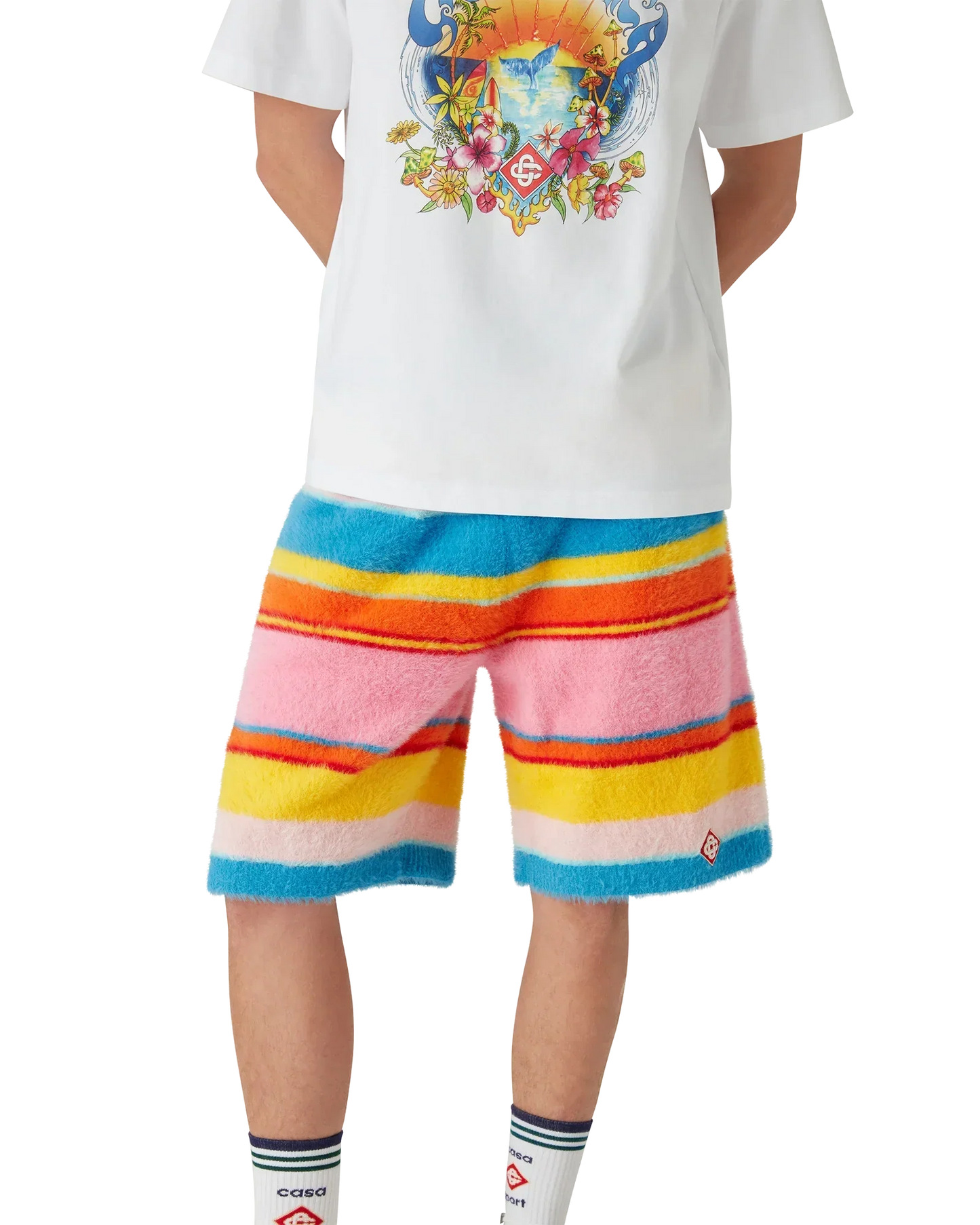 Fluffy Stripe Oversized Shorts | Casablanca Paris | Image 4