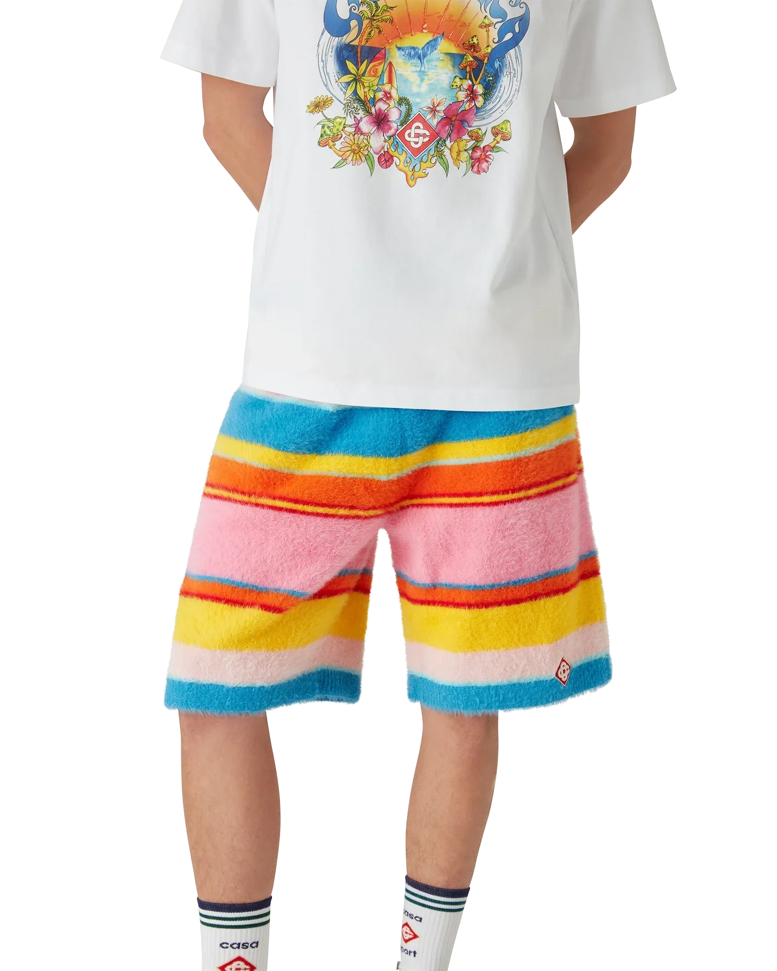 Fluffy Stripe Oversized Shorts | Casablanca Paris | Image 4