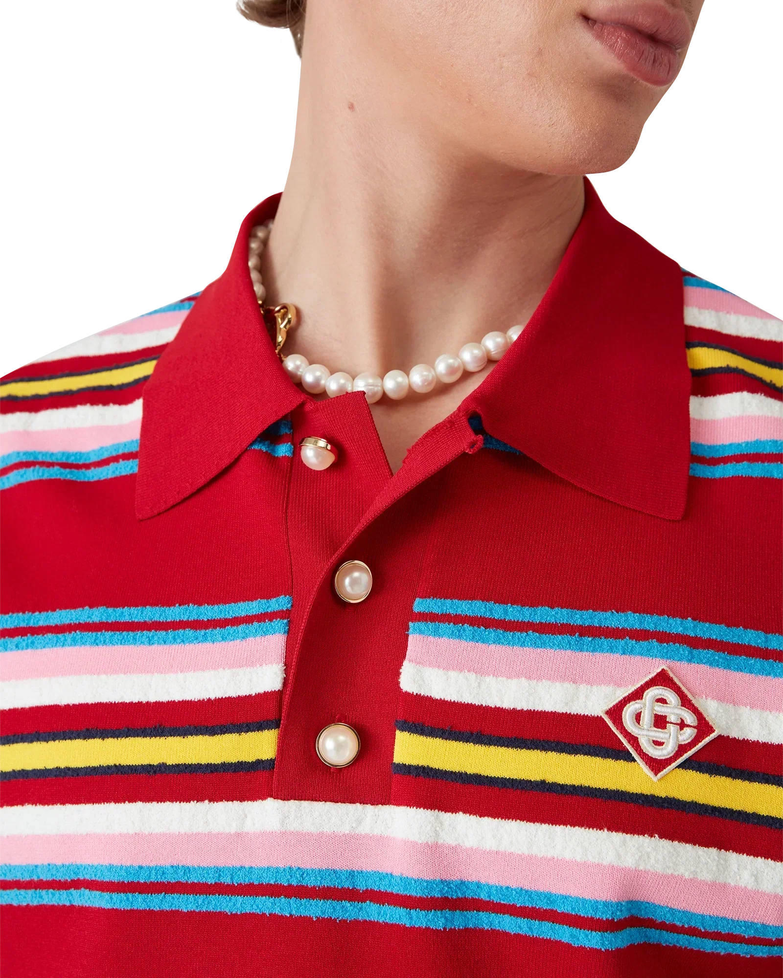 Stripe Oversized Polo Shirt | Casablanca Paris | Image 4