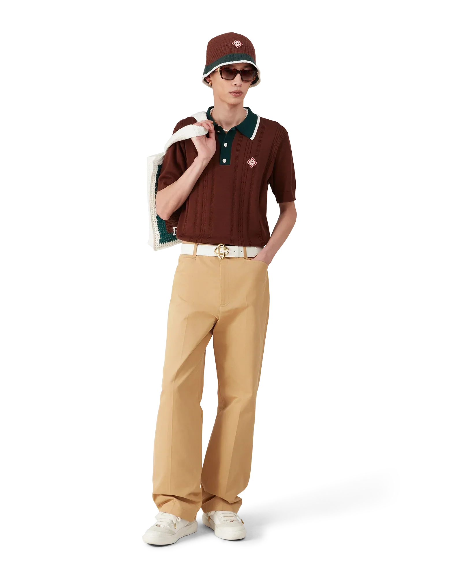 Cable Knit Oversized Polo Shirt | Casablanca Paris | Image 2