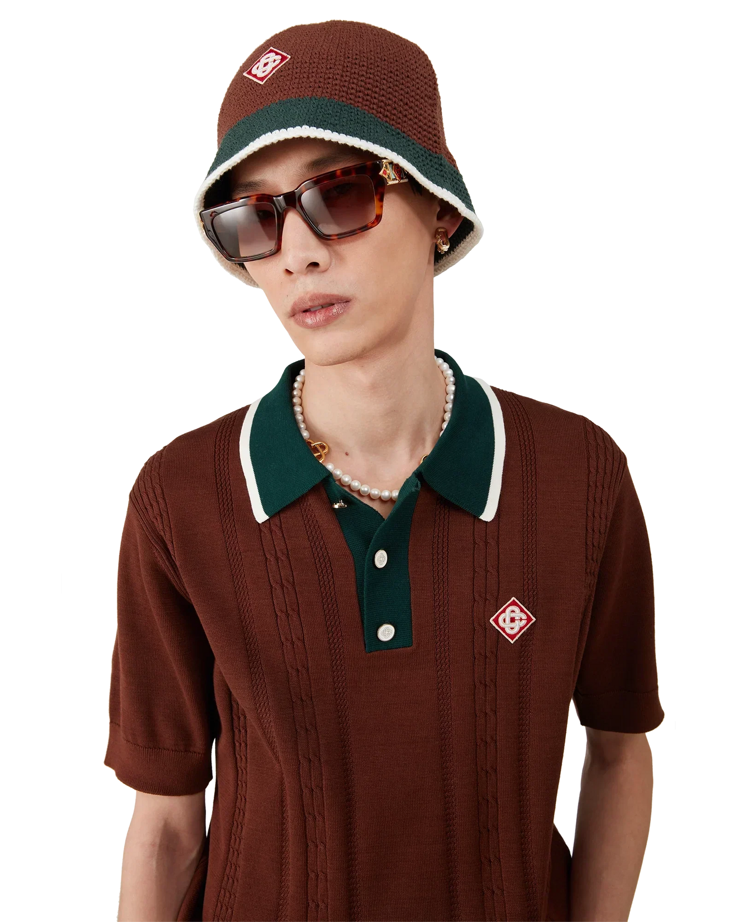 Cable Knit Oversized Polo Shirt | Casablanca Paris | Image 4