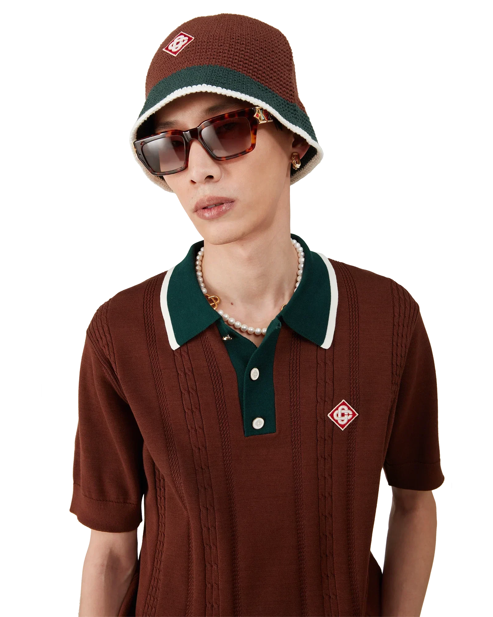 Cable Knit Oversized Polo Shirt | Casablanca Paris | Image 4