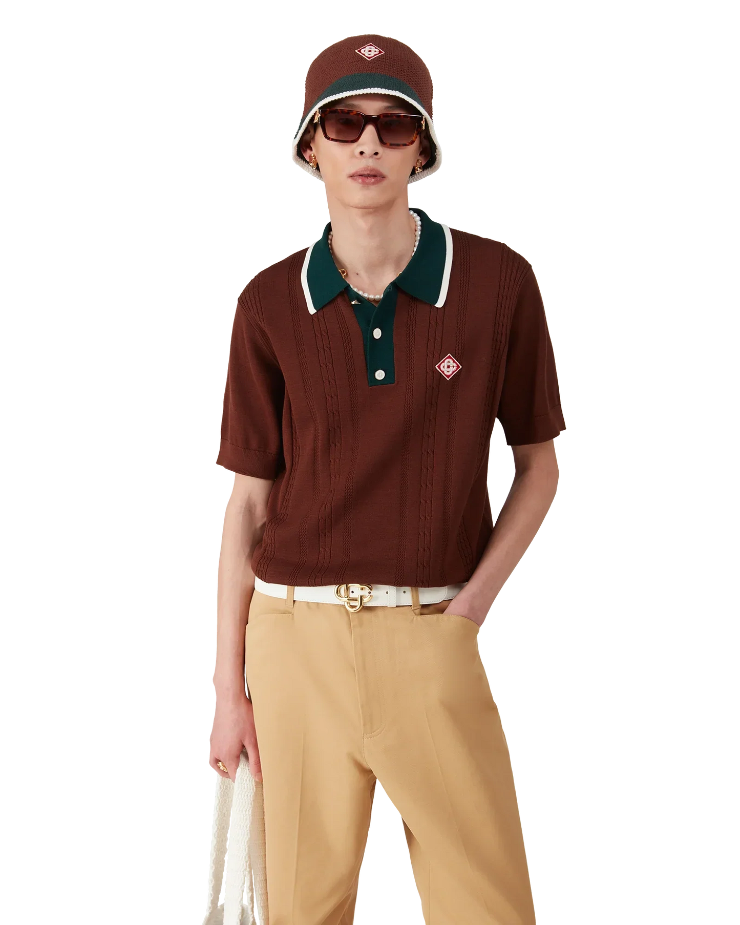 Cable Knit Oversized Polo Shirt | Casablanca Paris | Image 3