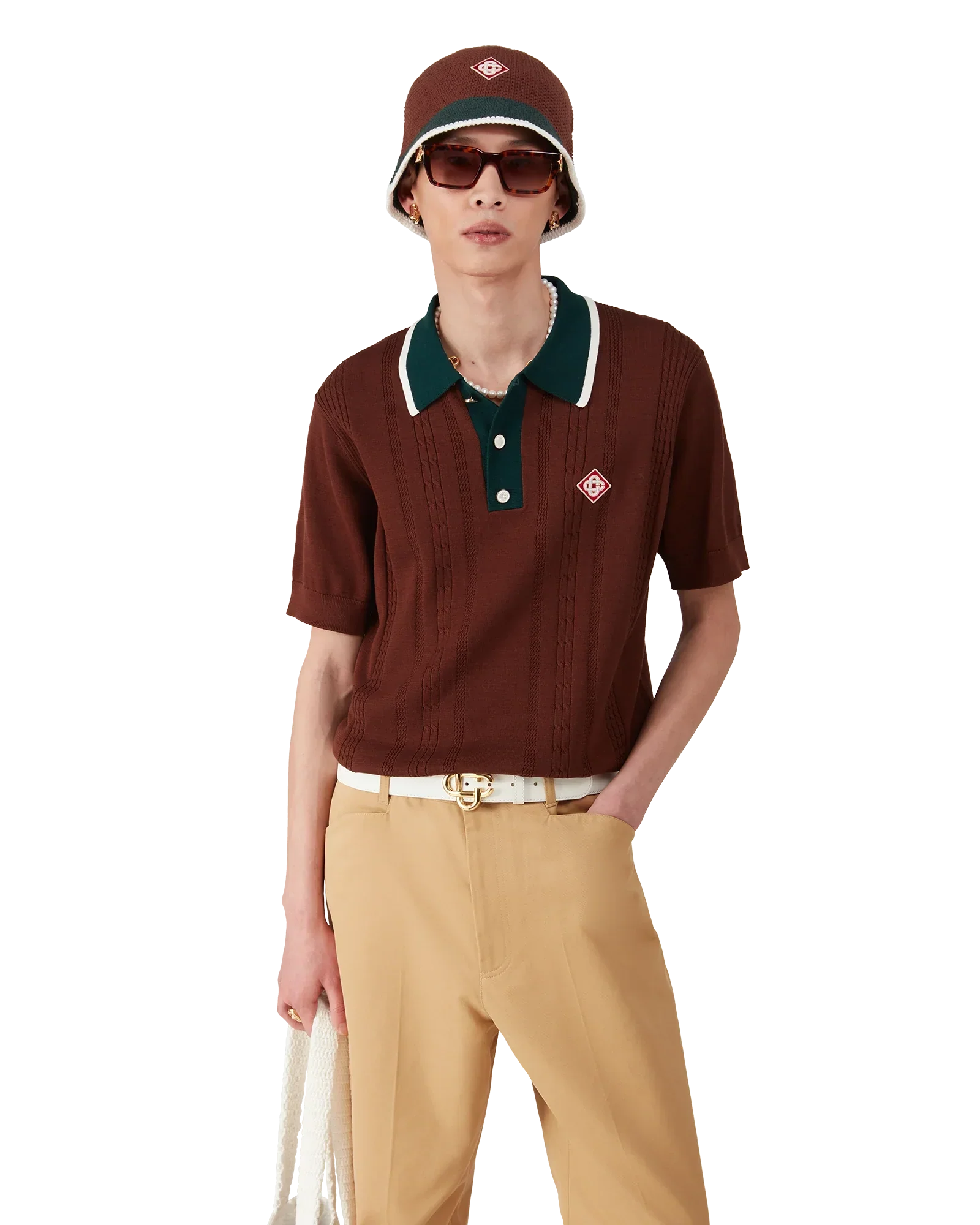 Cable Knit Oversized Polo Shirt | Casablanca Paris | Image 3