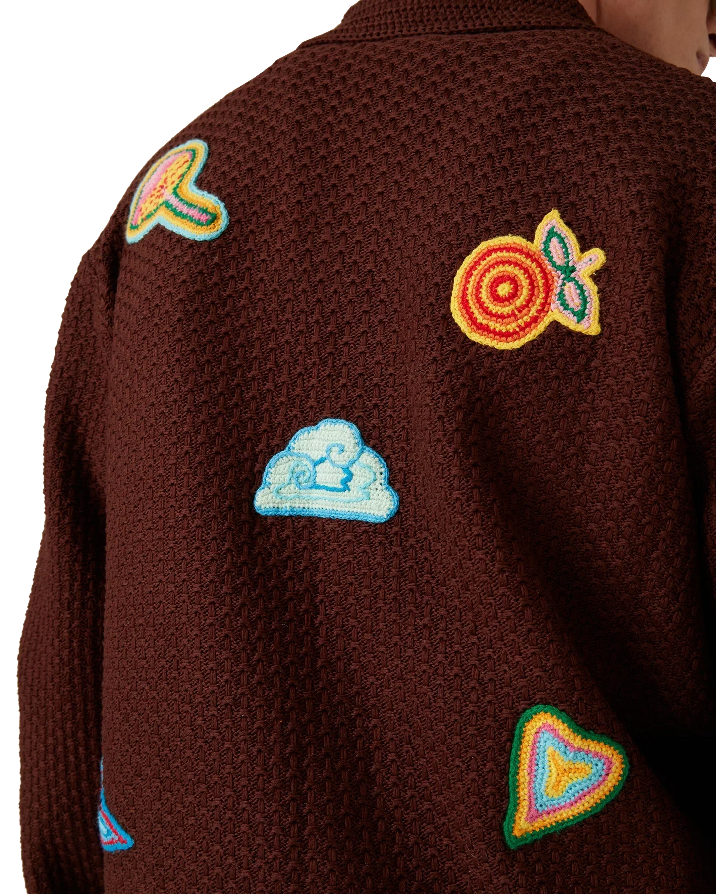 Motif Long Sleeve Crochet Shirt | Casablanca Paris | Image 5