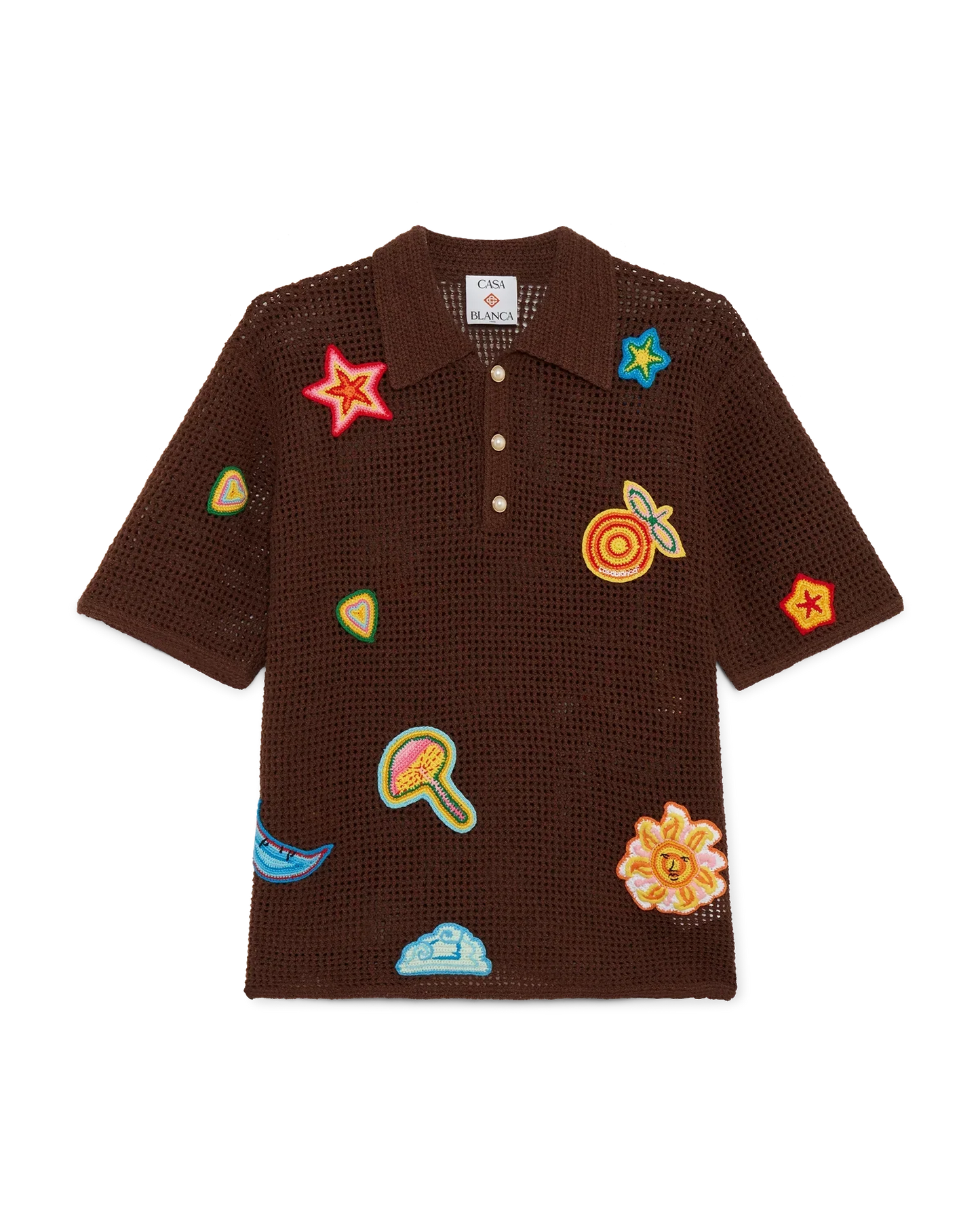 Motif Crochet Polo Shirt | Casablanca Paris | Image 1