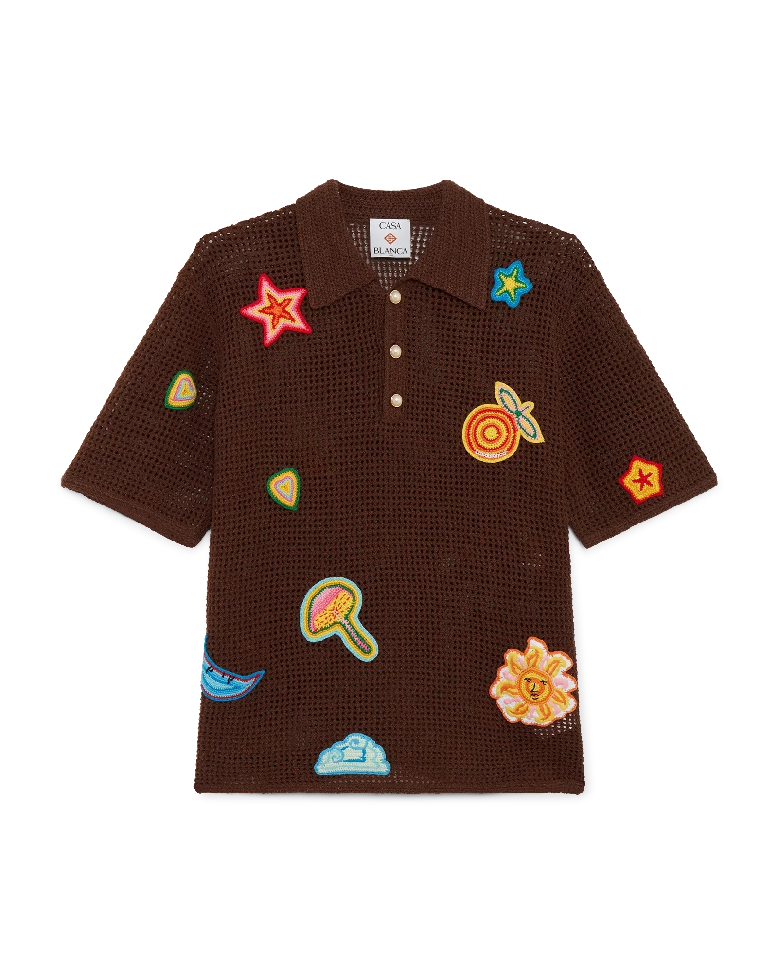 Motif Crochet Polo Shirt | Casablanca Paris | Image 1
