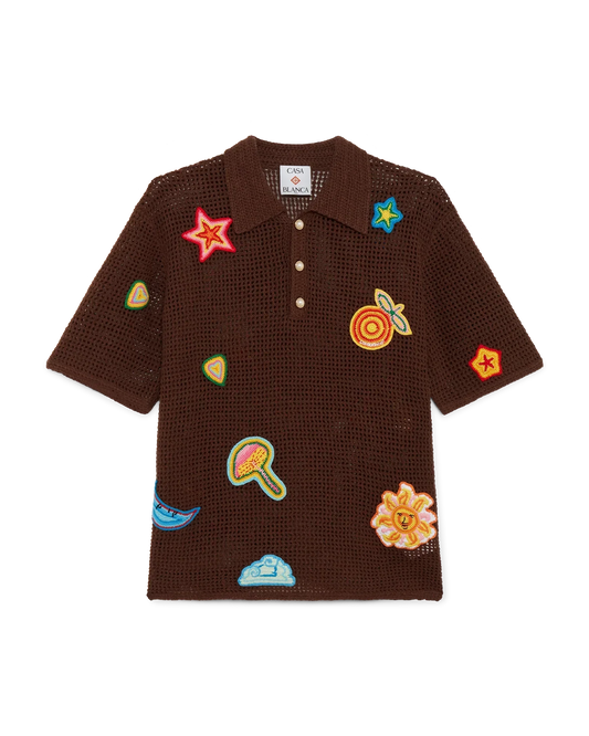 Motif Crochet Polo Shirt | Casablanca Paris | Image 1