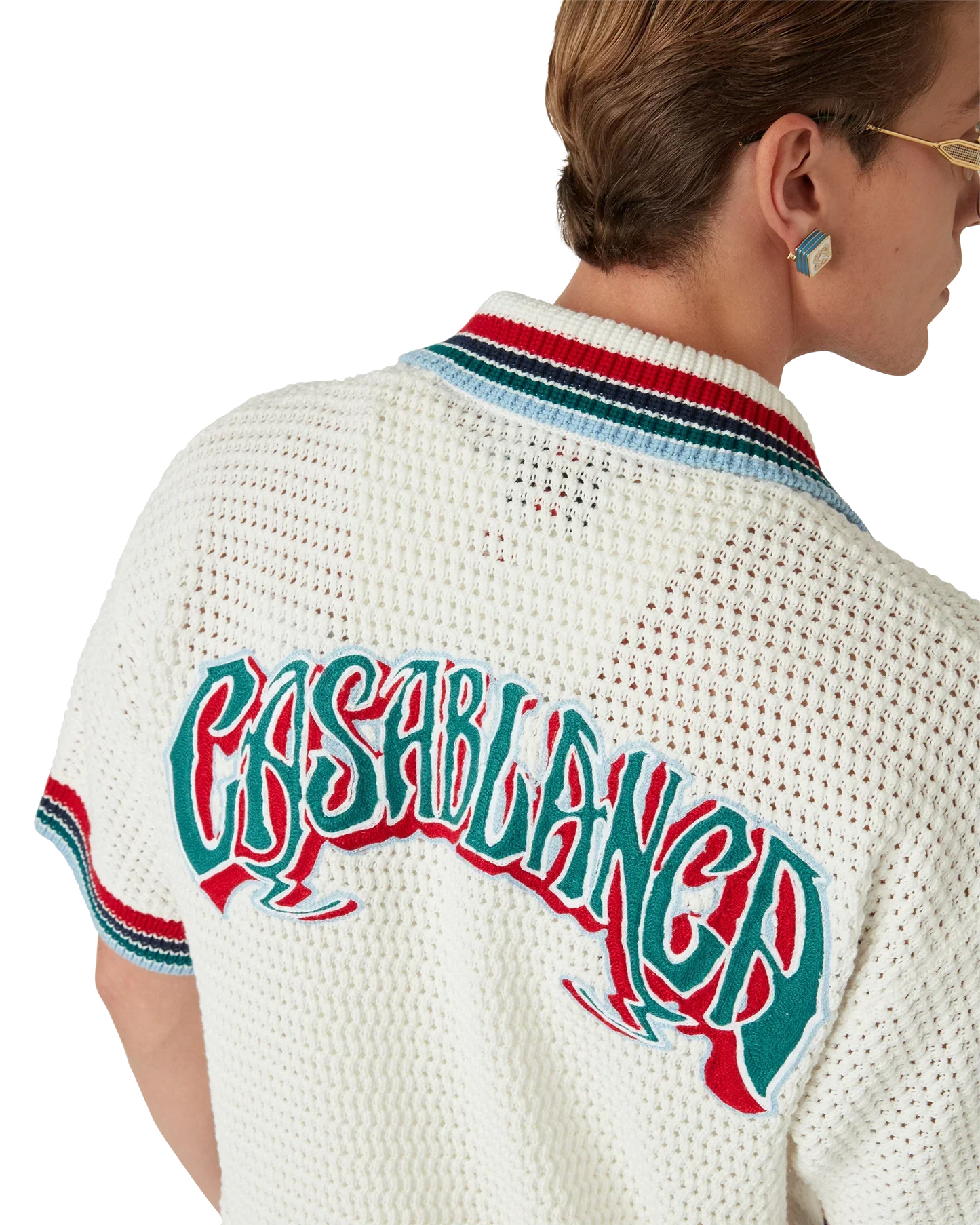 Gothic Short Sleeve Crochet Shirt | Casablanca Paris | Image 5