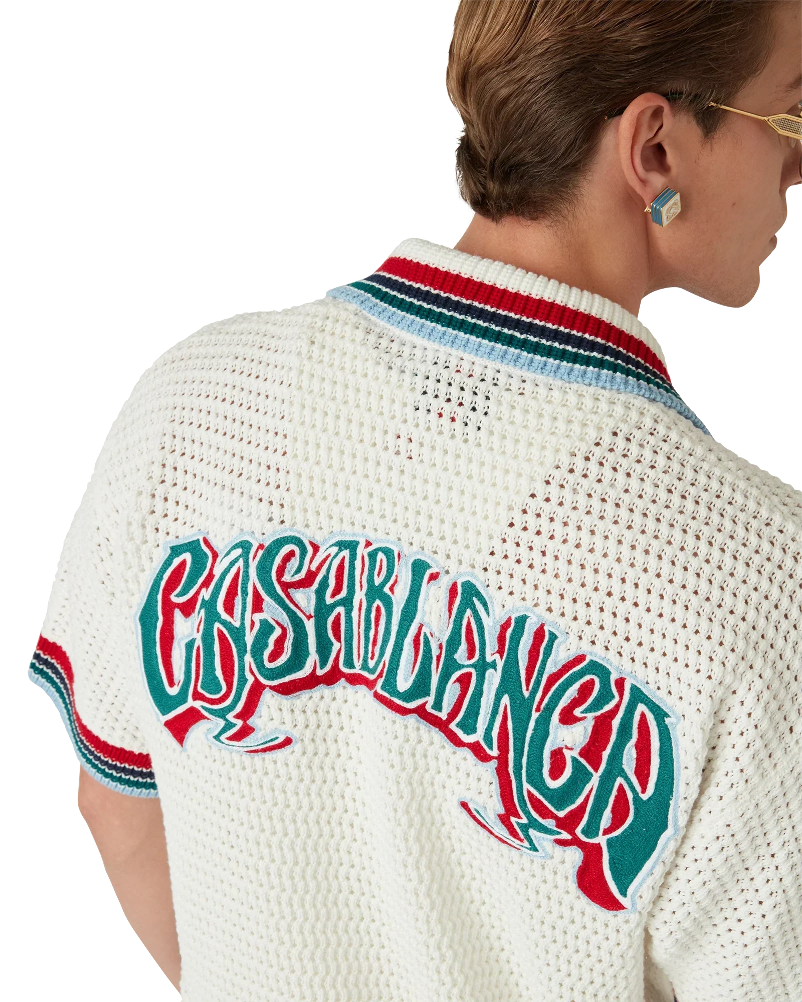 Gothic Short Sleeve Crochet Shirt | Casablanca Paris | Image 5