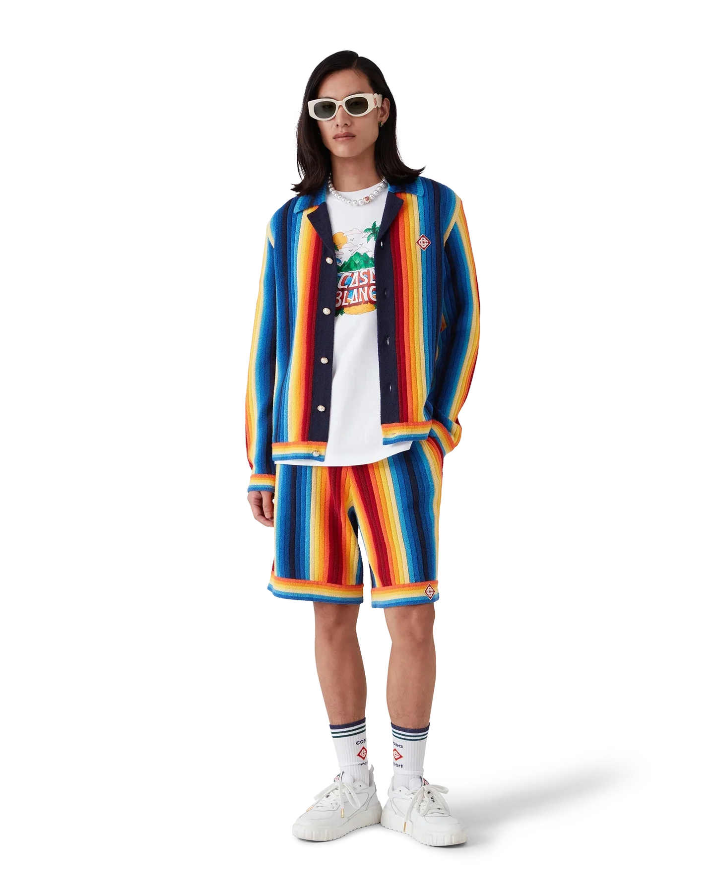 Gradient Stripe Towelling Shorts | Casablanca Paris | Image 2
