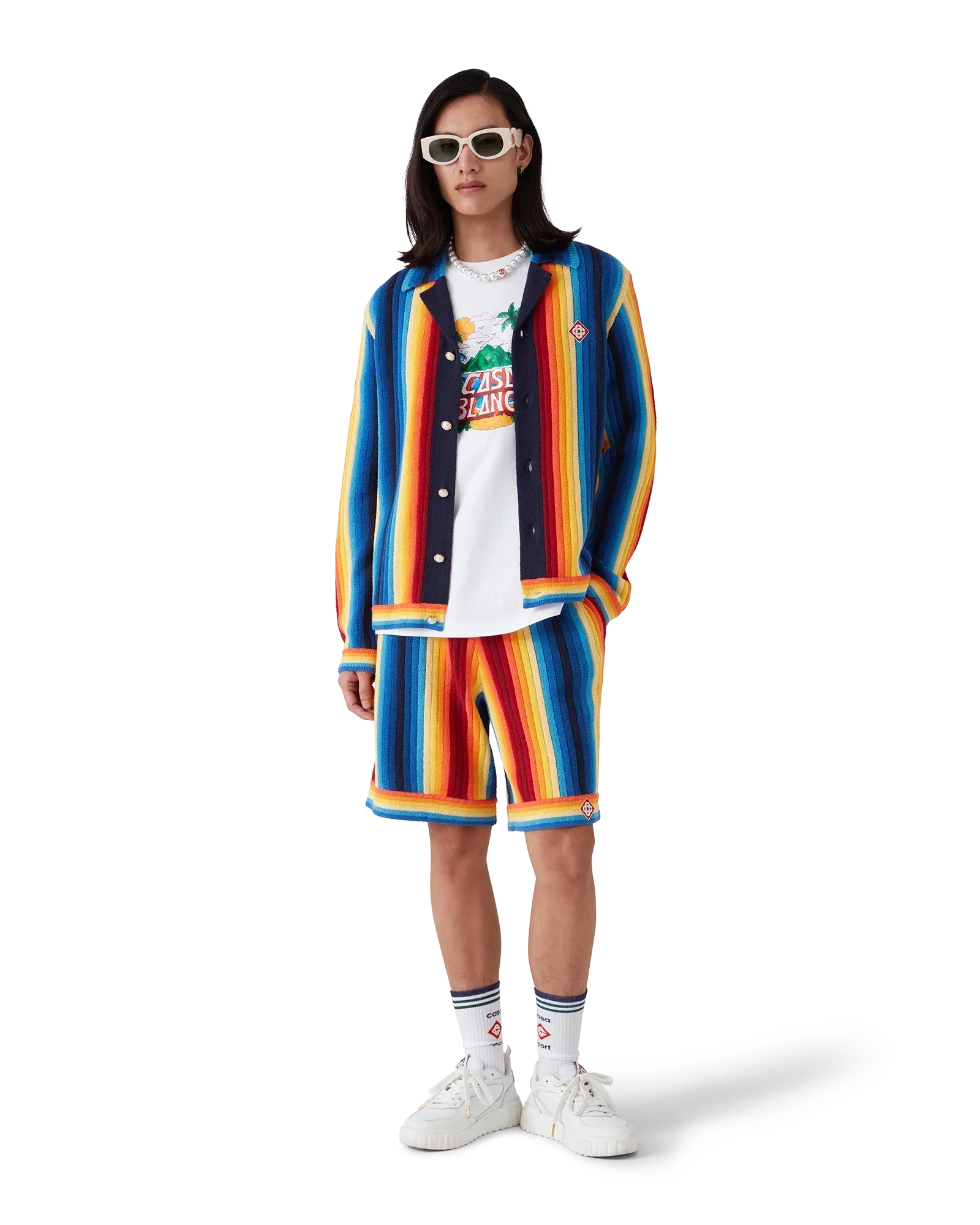 Gradient Stripe Towelling Shorts | Casablanca Paris | Image 2