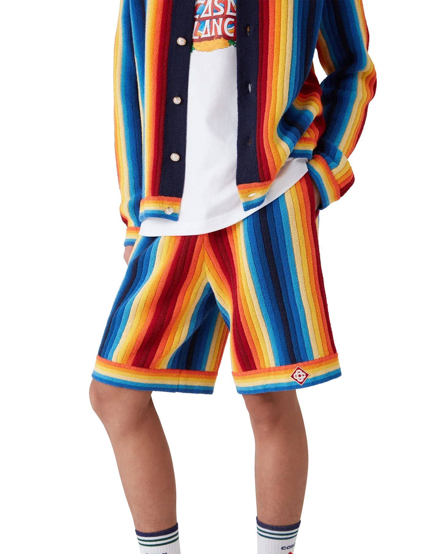 Gradient Stripe Towelling Shorts | Casablanca Paris | Image 4