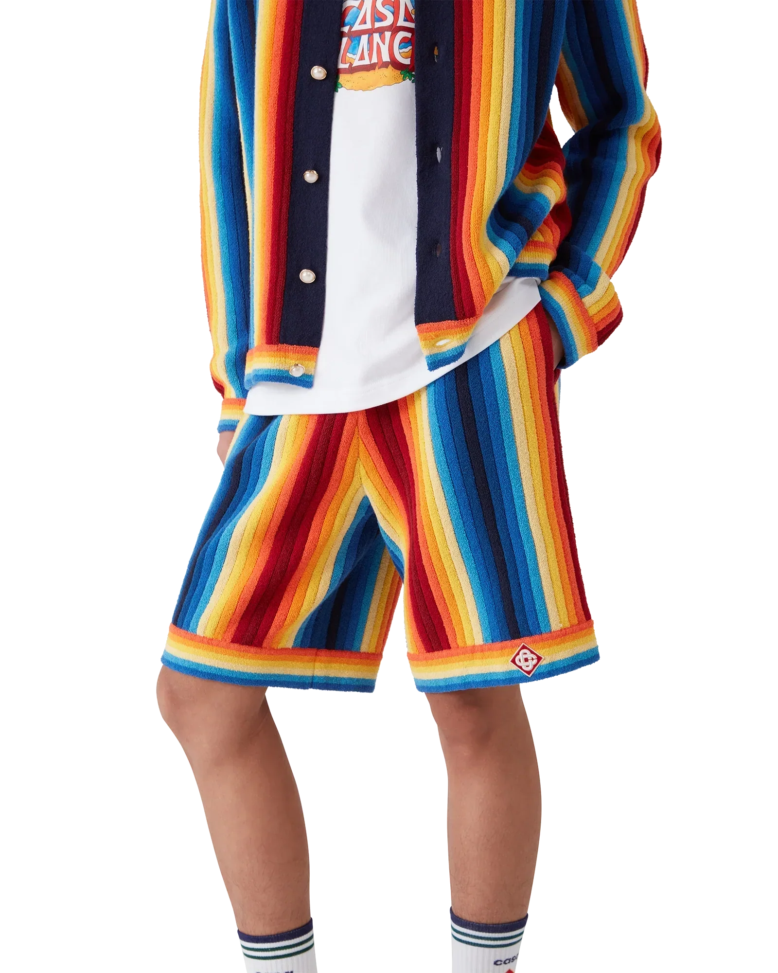 Gradient Stripe Towelling Shorts | Casablanca Paris | Image 4
