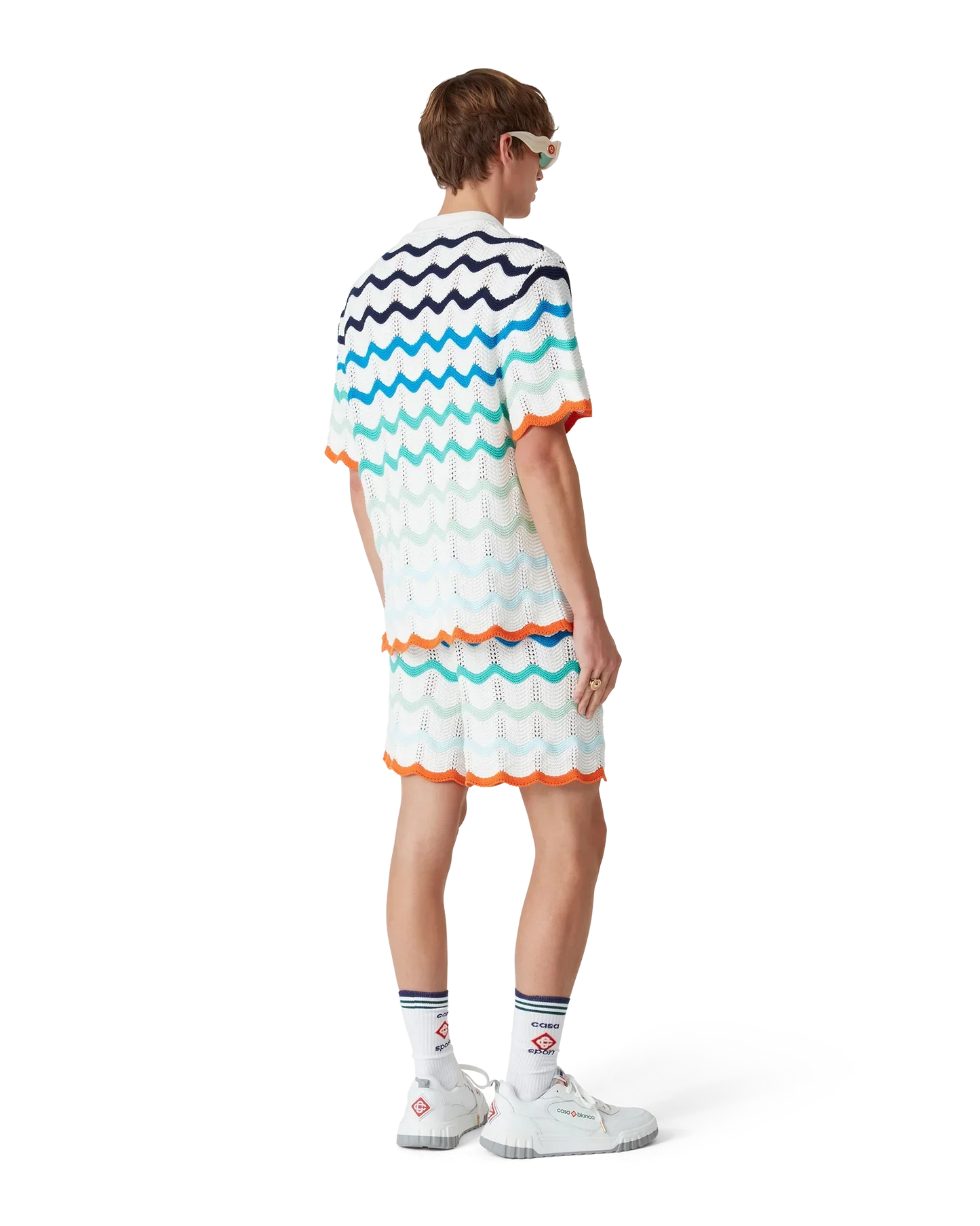 Gradient Wave Short Sleeve Crochet Shirt | Casablanca Paris | Image 3