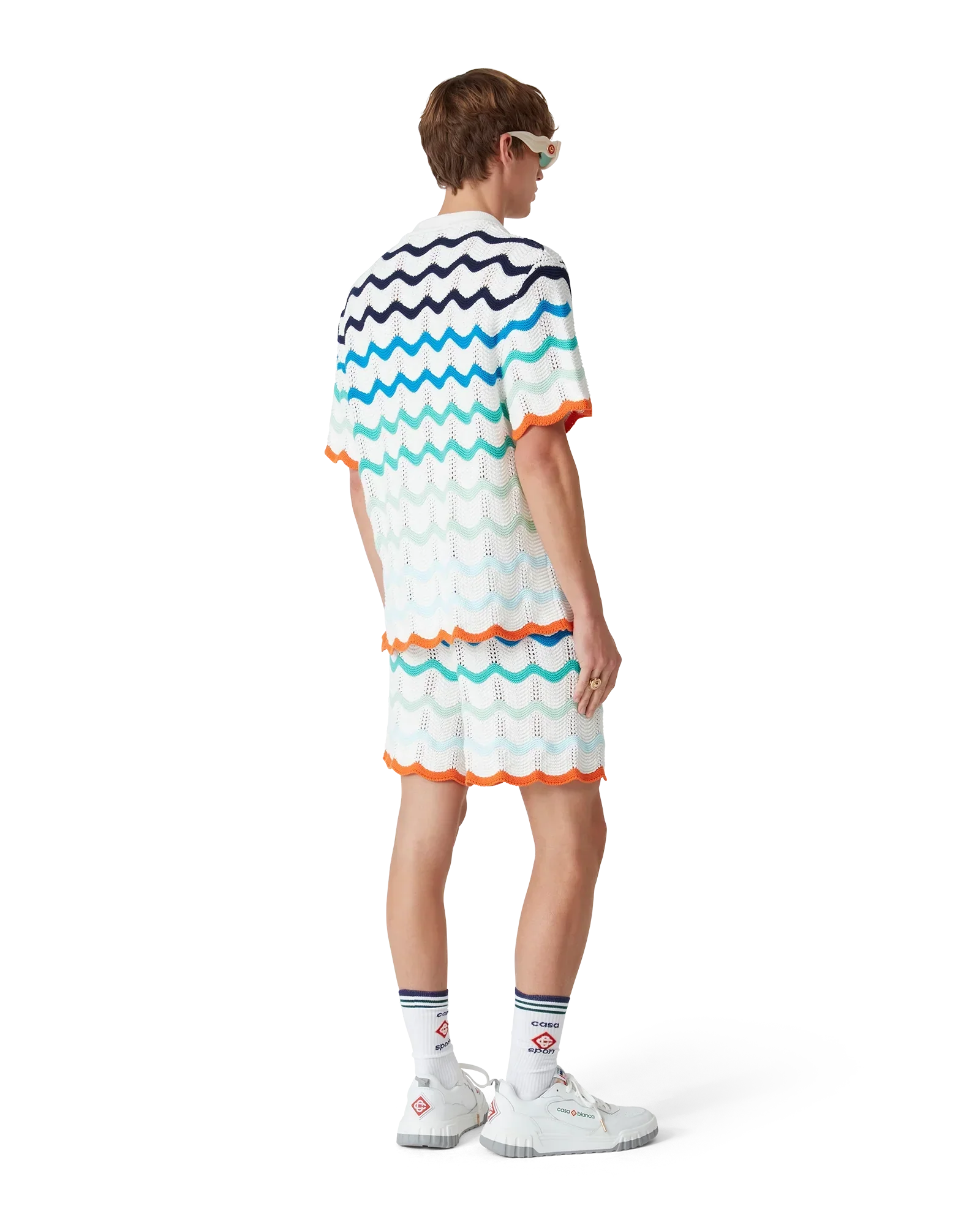 Gradient Wave Short Sleeve Crochet Shirt | Casablanca Paris | Image 3