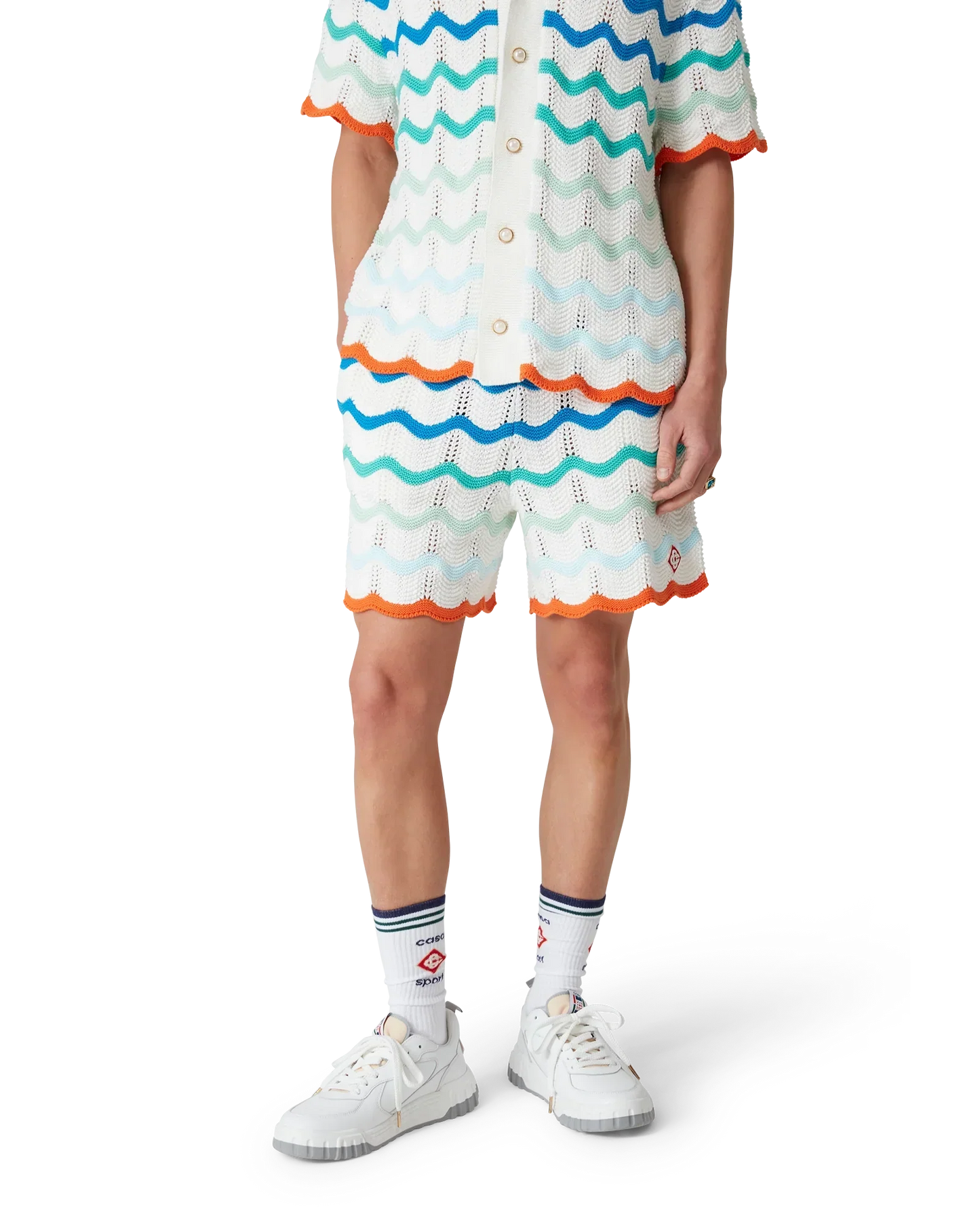 Gradient Wave Crochet Shorts | Casablanca Paris | Image 5