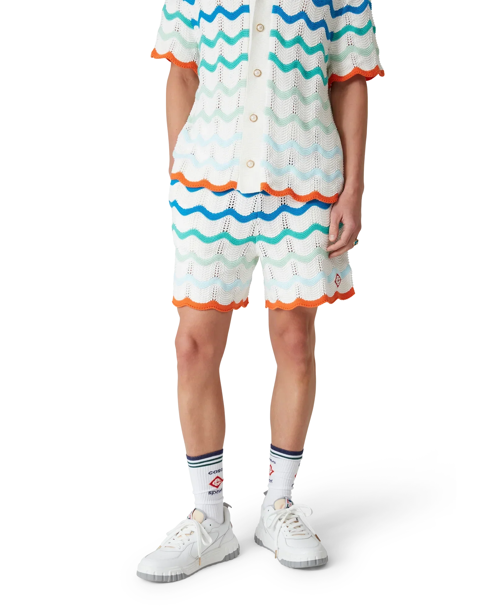 Gradient Wave Crochet Shorts | Casablanca Paris | Image 5