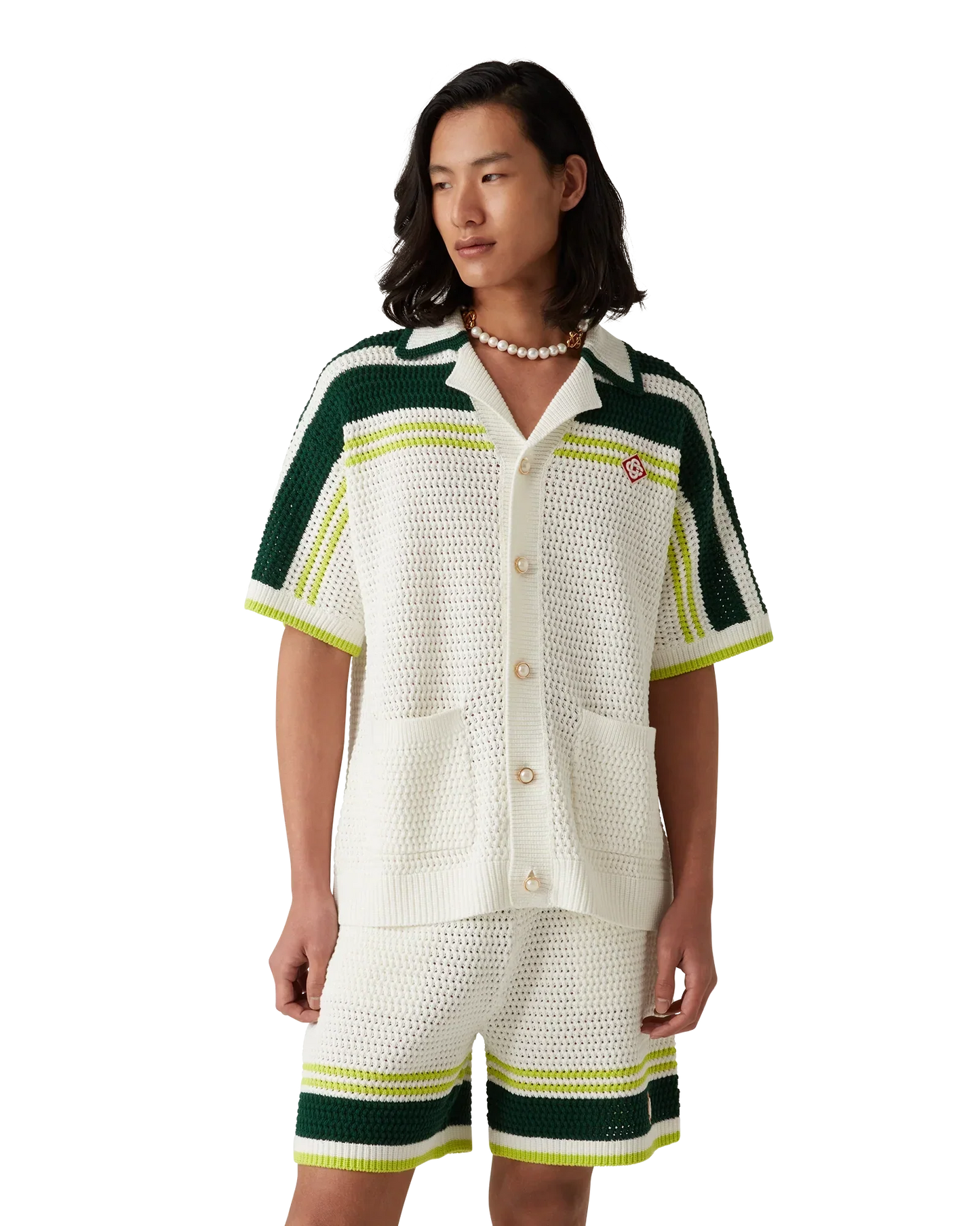Tennis Short Sleeve Crochet Shirt | Casablanca Paris | Image 4